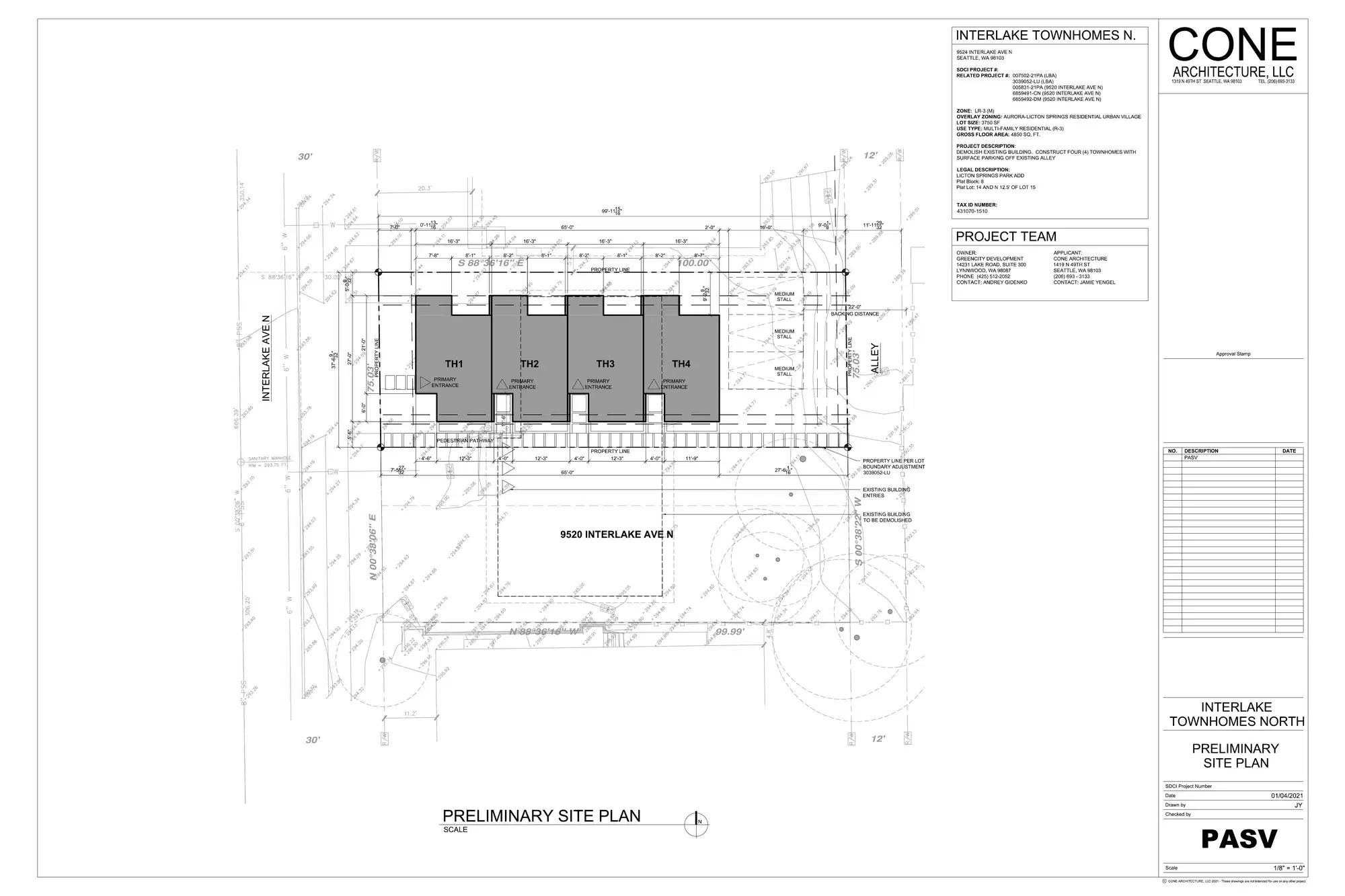 Site plan for 9524 Interlake Ave N