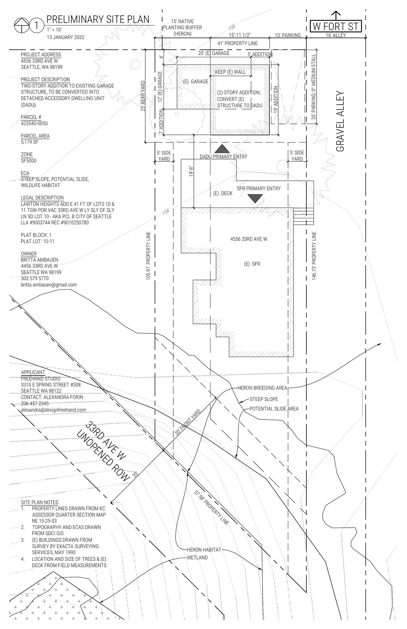 Site plan for 4456 B 33rd Ave W