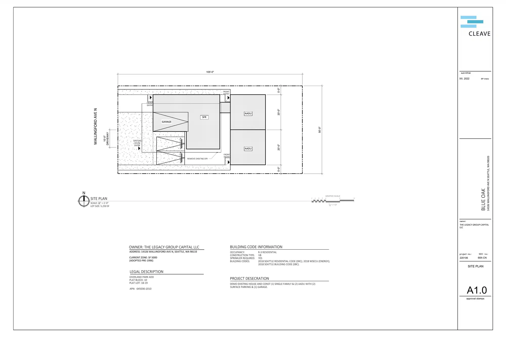 Site plan for 14326 Wallingford Ave N