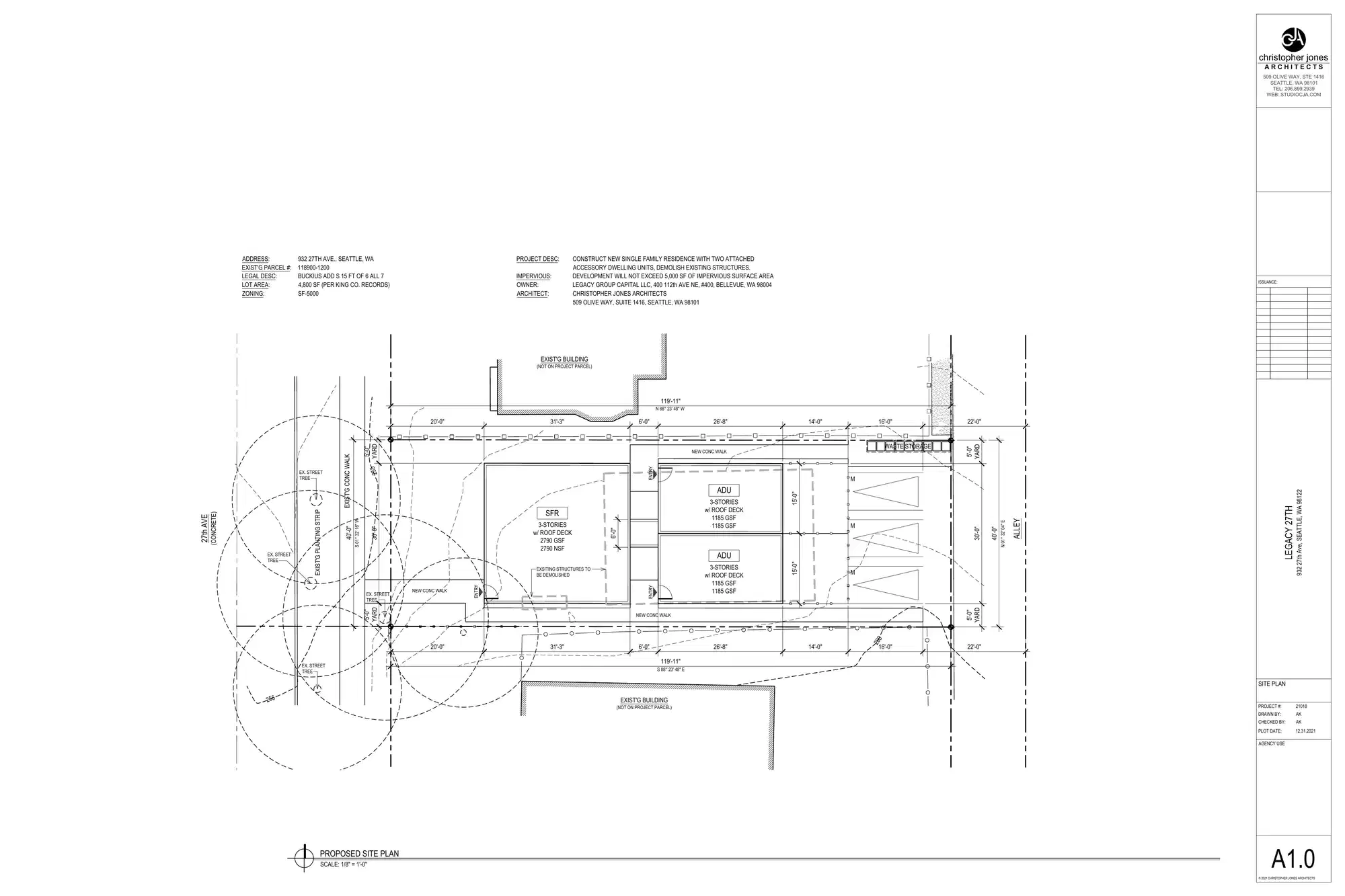 Site plan for 932 27th Ave