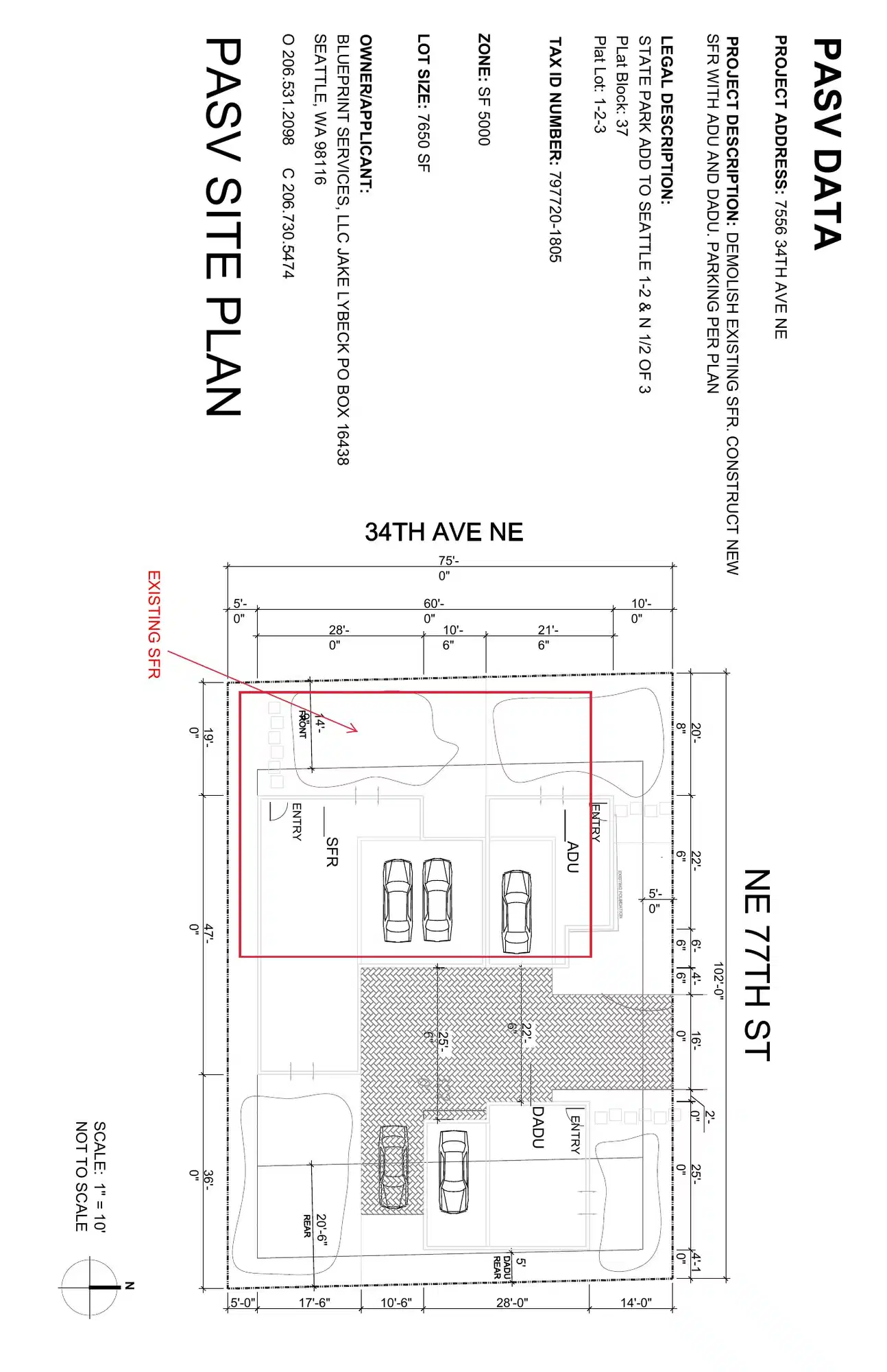 Site plan for 7556 34th Ave NE