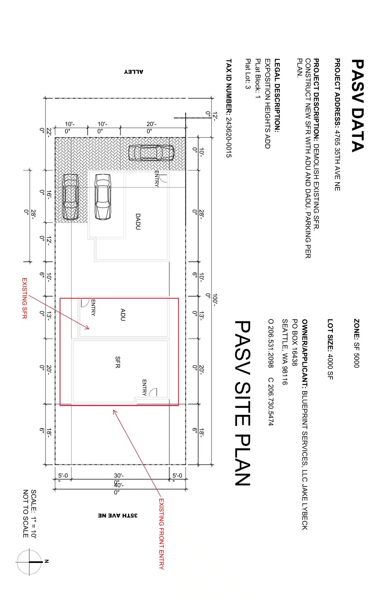 Site plan for 4765 35th Ave NE