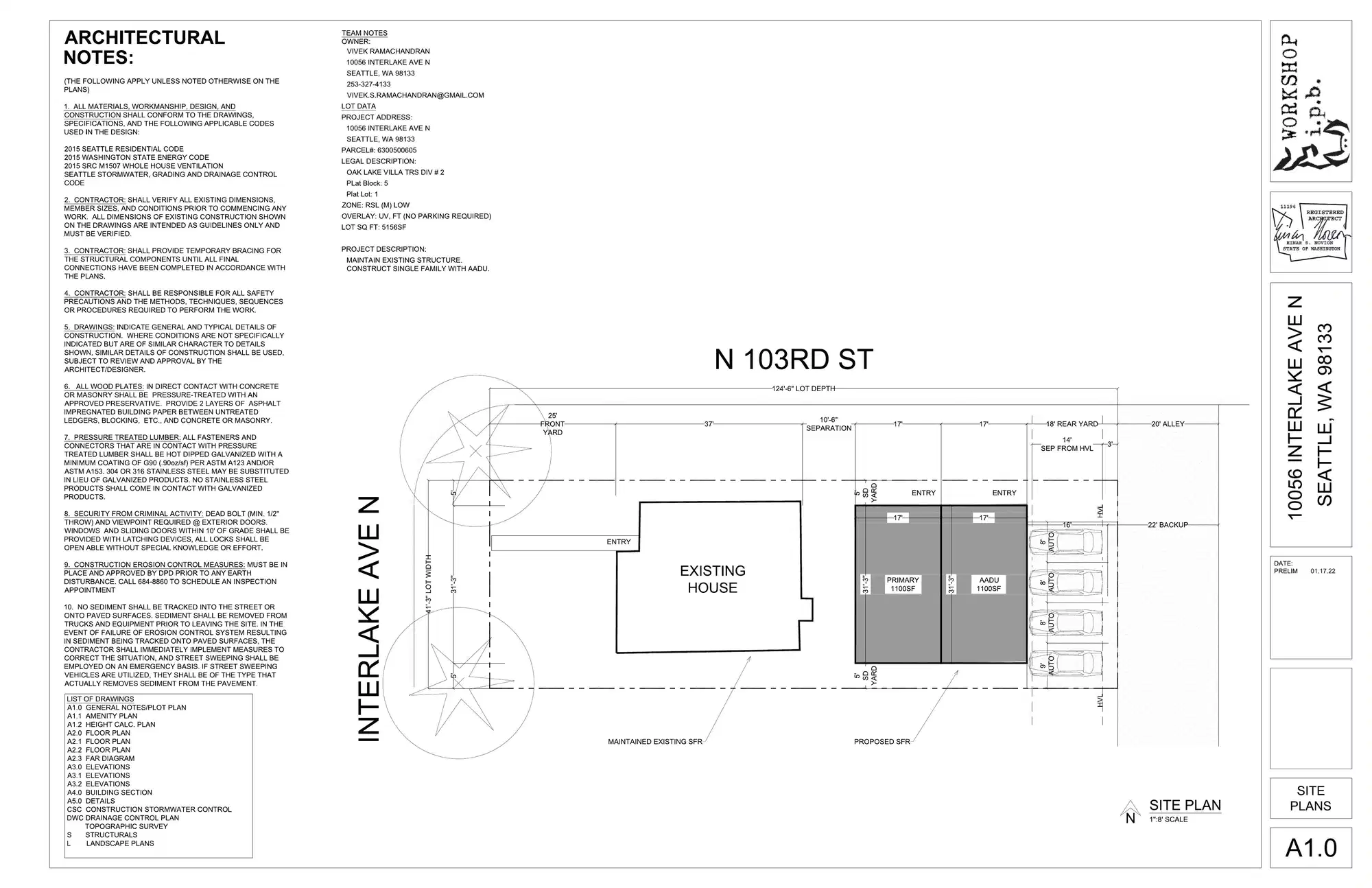 Site plan for 1405 N 103rd St