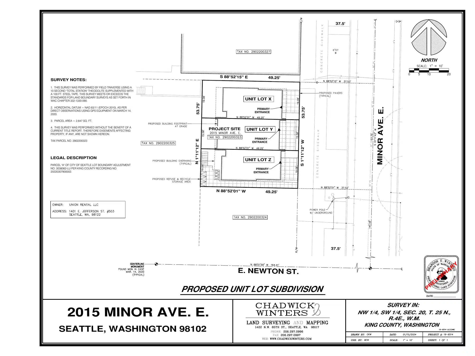 Site plan for 2015 Minor Ave E