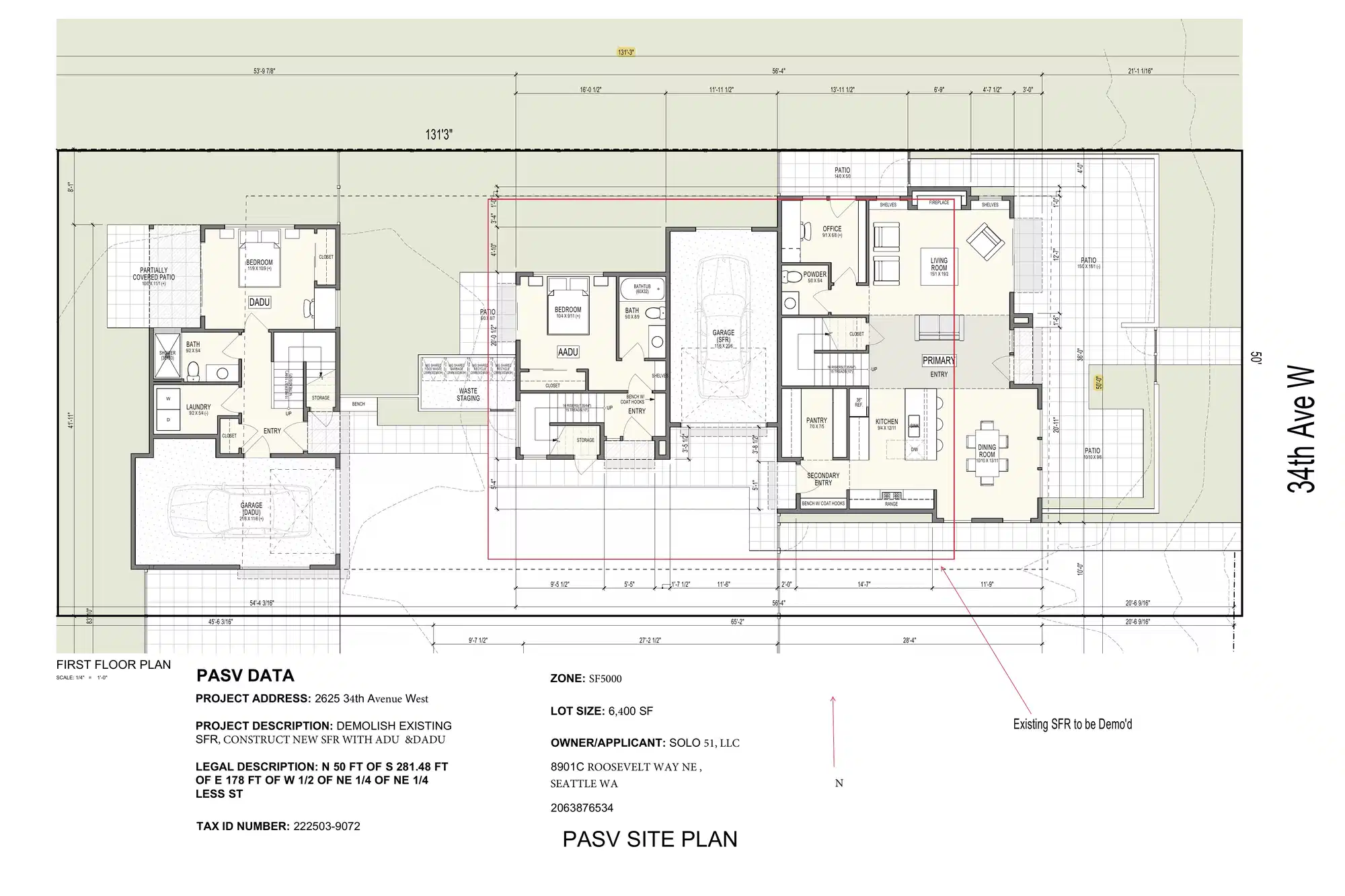 Site plan for 2627 34th Ave W