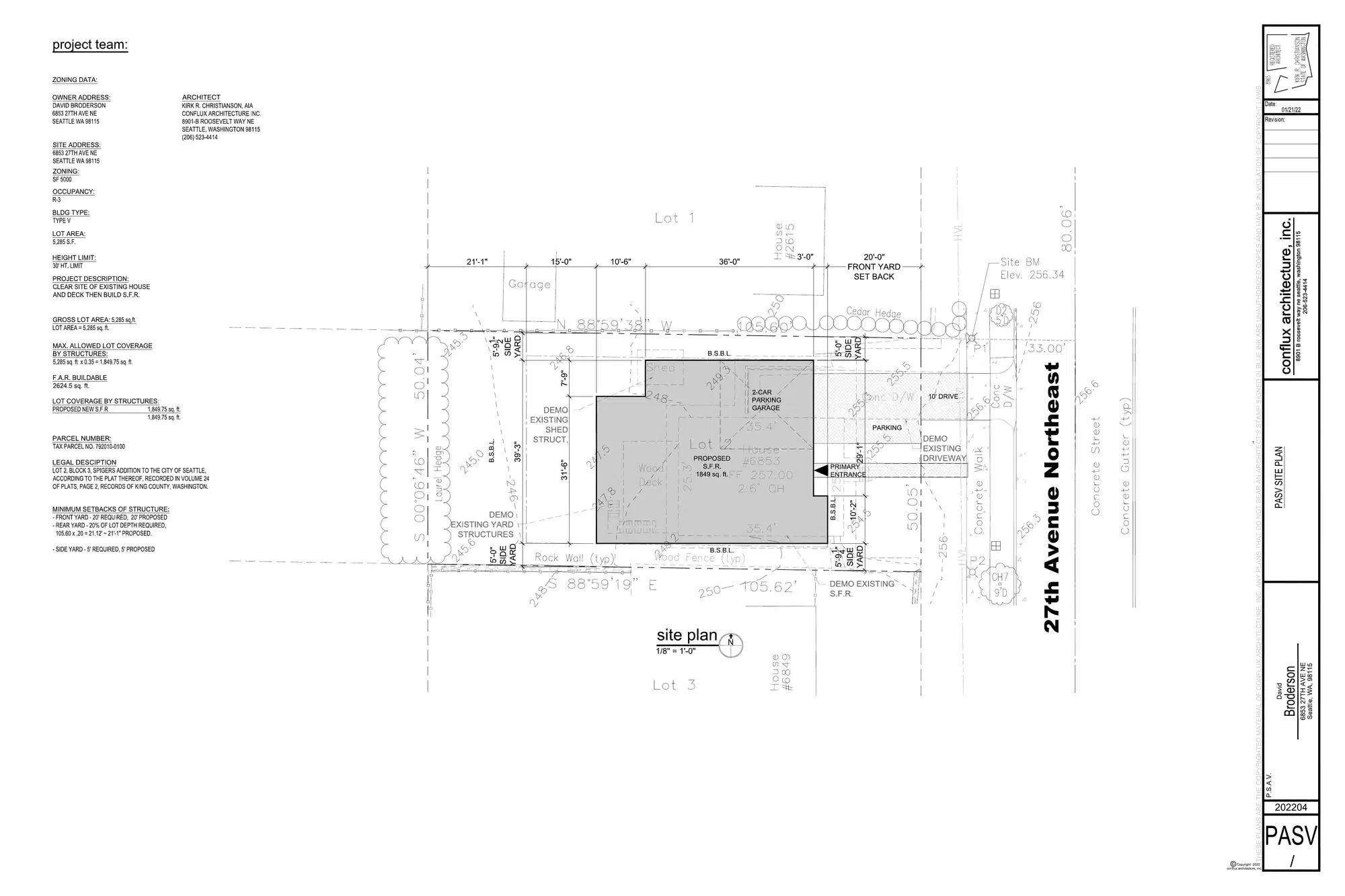 Site plan for 6853 27th Ave NE