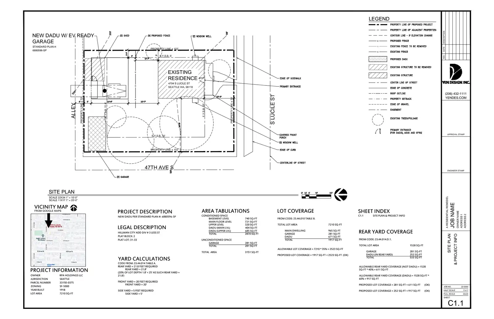 Site plan for 4702 S Lucile St