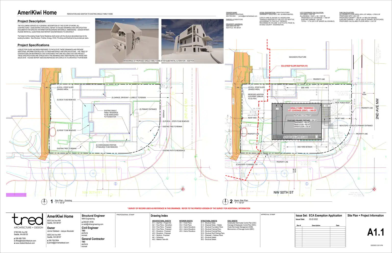 Site plan for 5003 2nd Ave NW