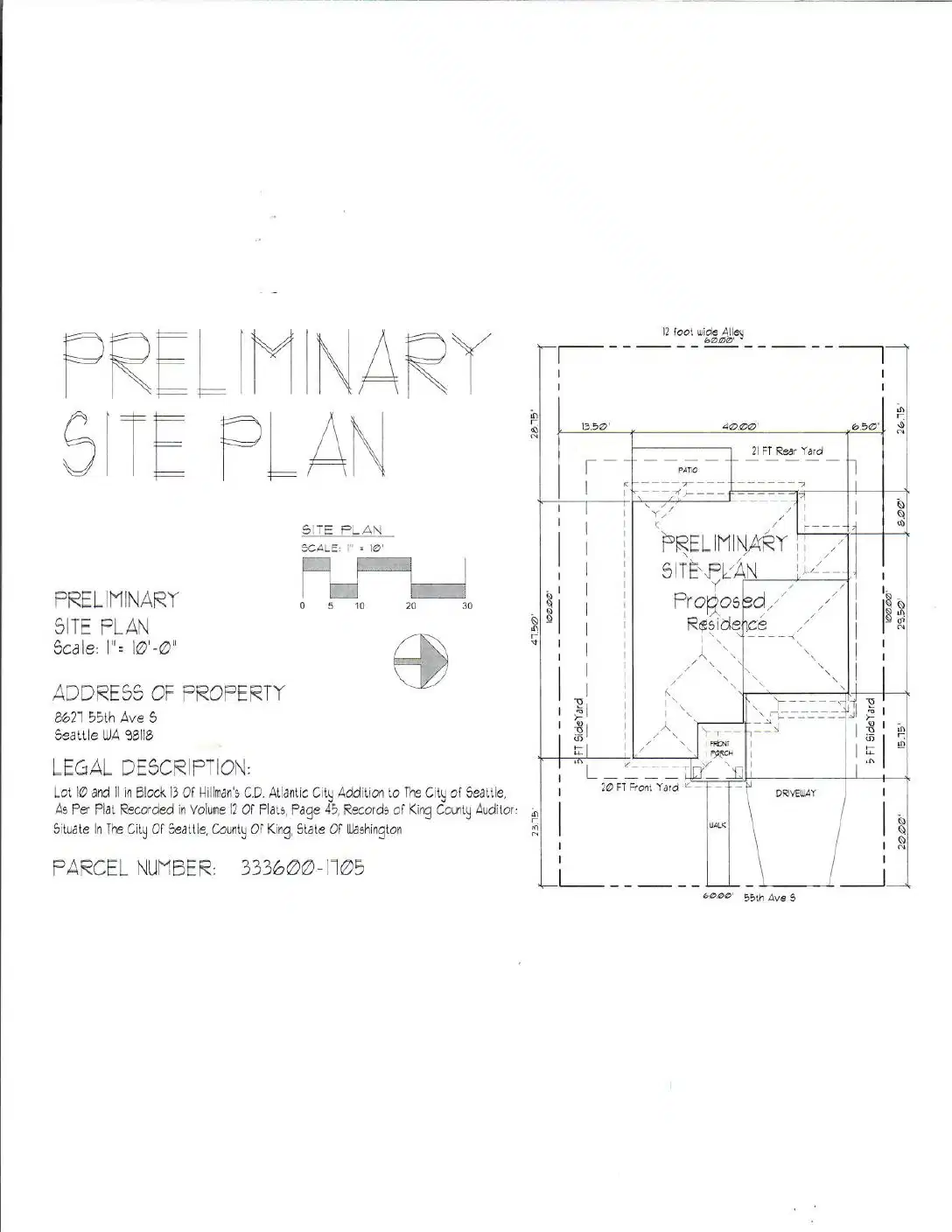 Site plan for 8627 55th Ave S