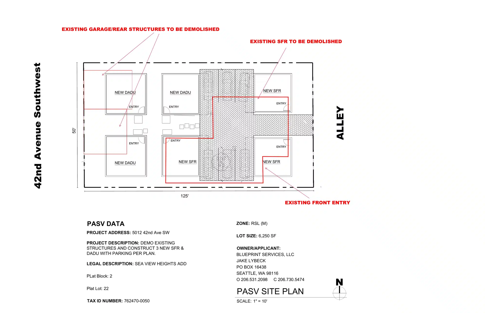 Site plan for 5014 C 42nd Ave SW