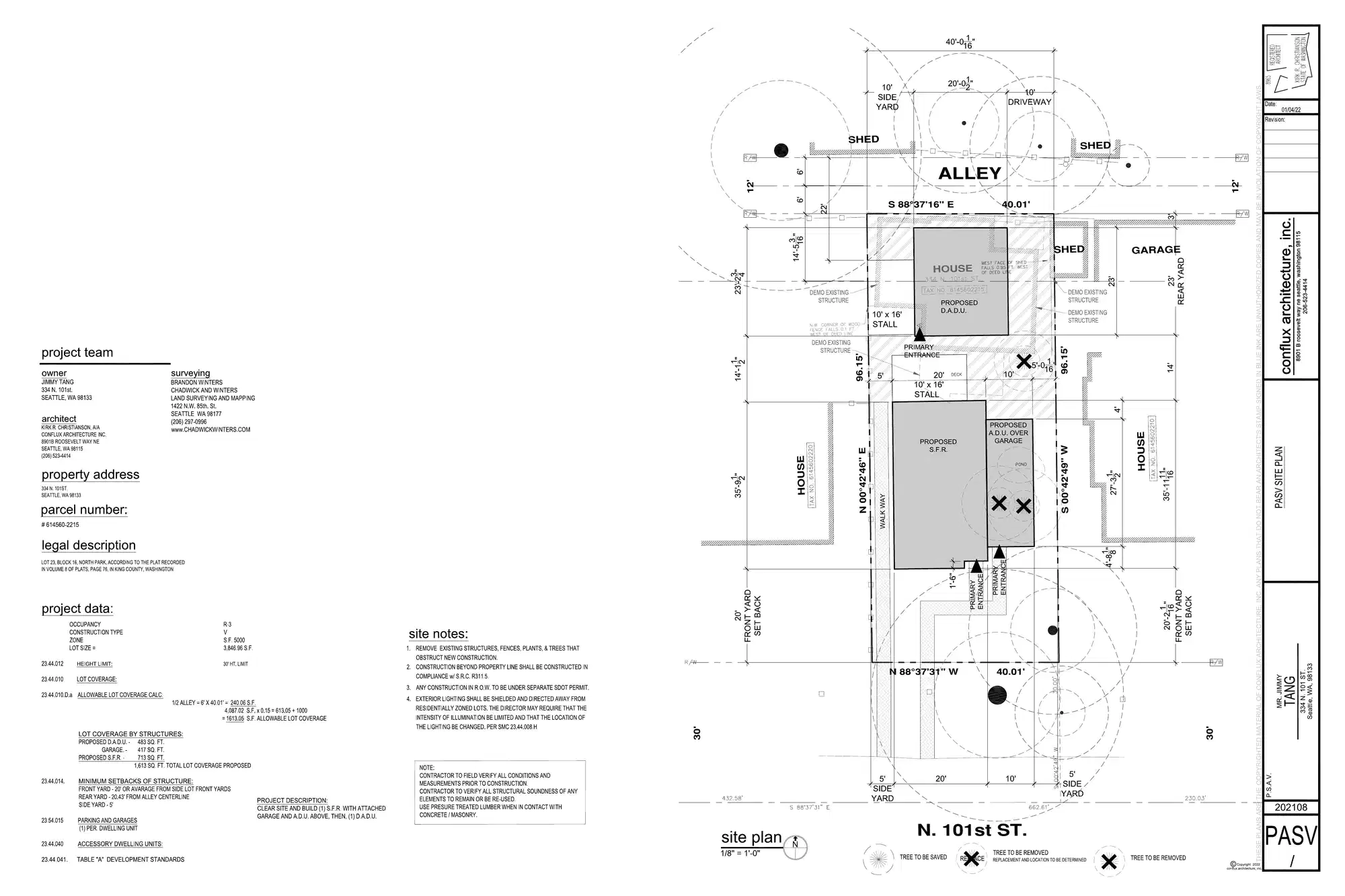 Site plan for 334 N 101st St