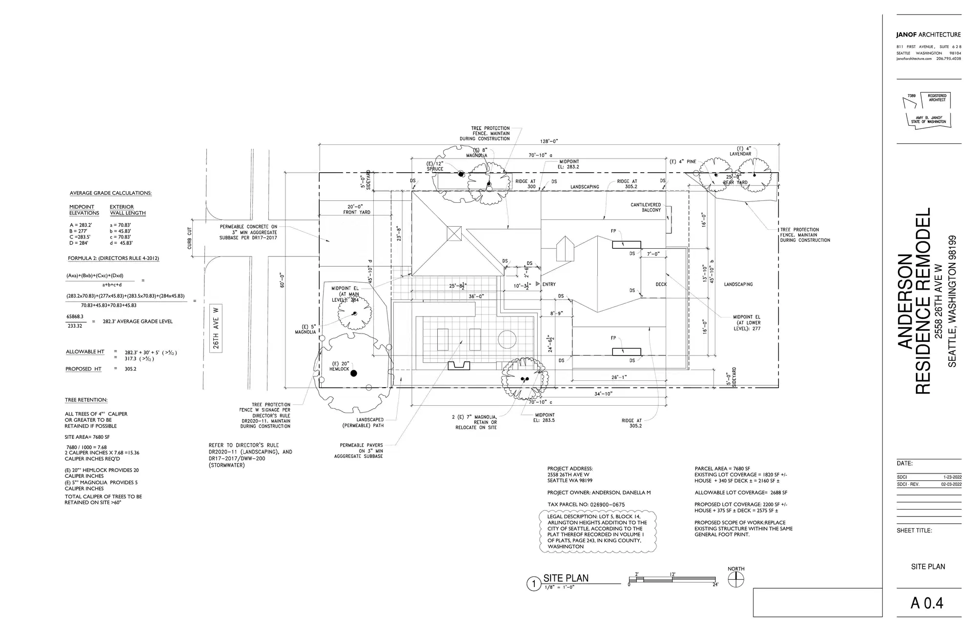 Site plan for 2558 26th Ave W