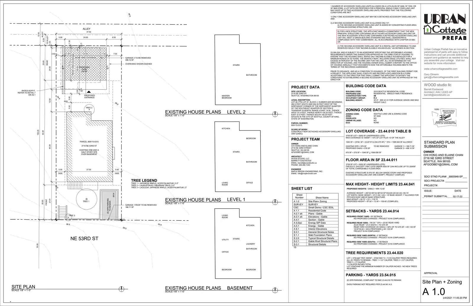 Site plan for 2714 NE 53rd St