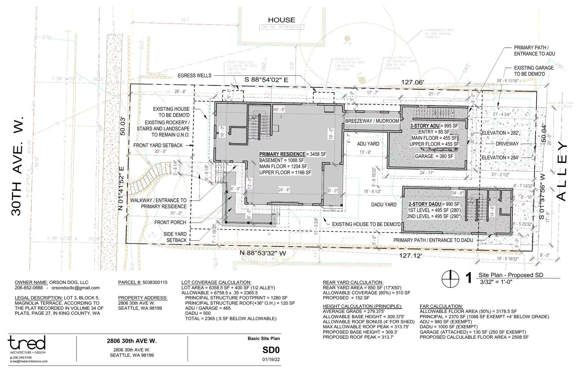 Site plan for 2806 30th Ave W