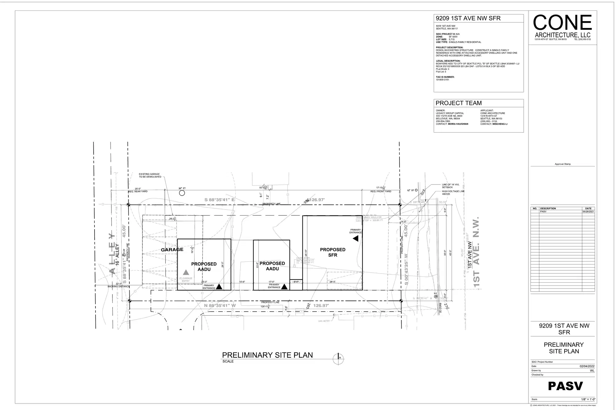 Site plan for 9207 1st Ave NW