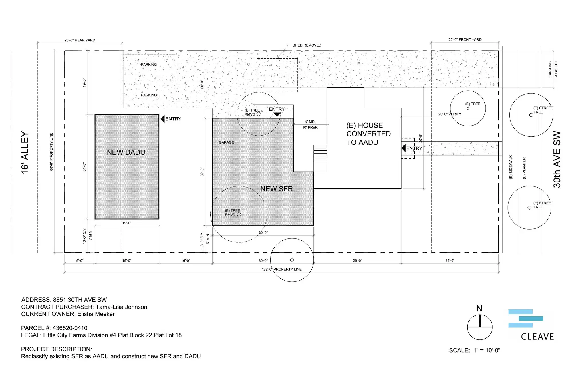 Site plan for 8851 30th Ave SW