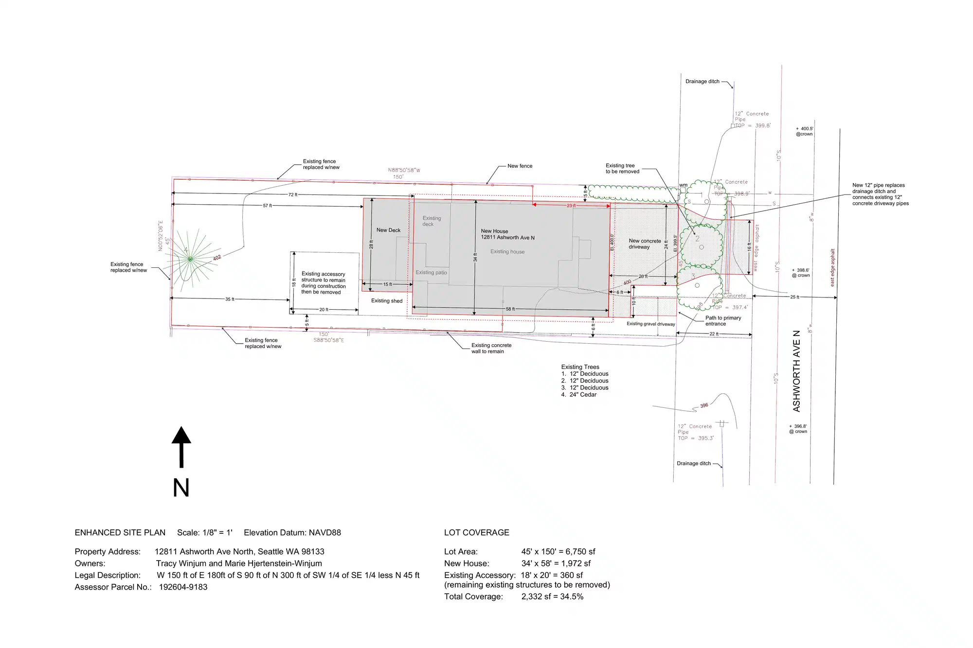Site plan for 12811 Ashworth Ave N