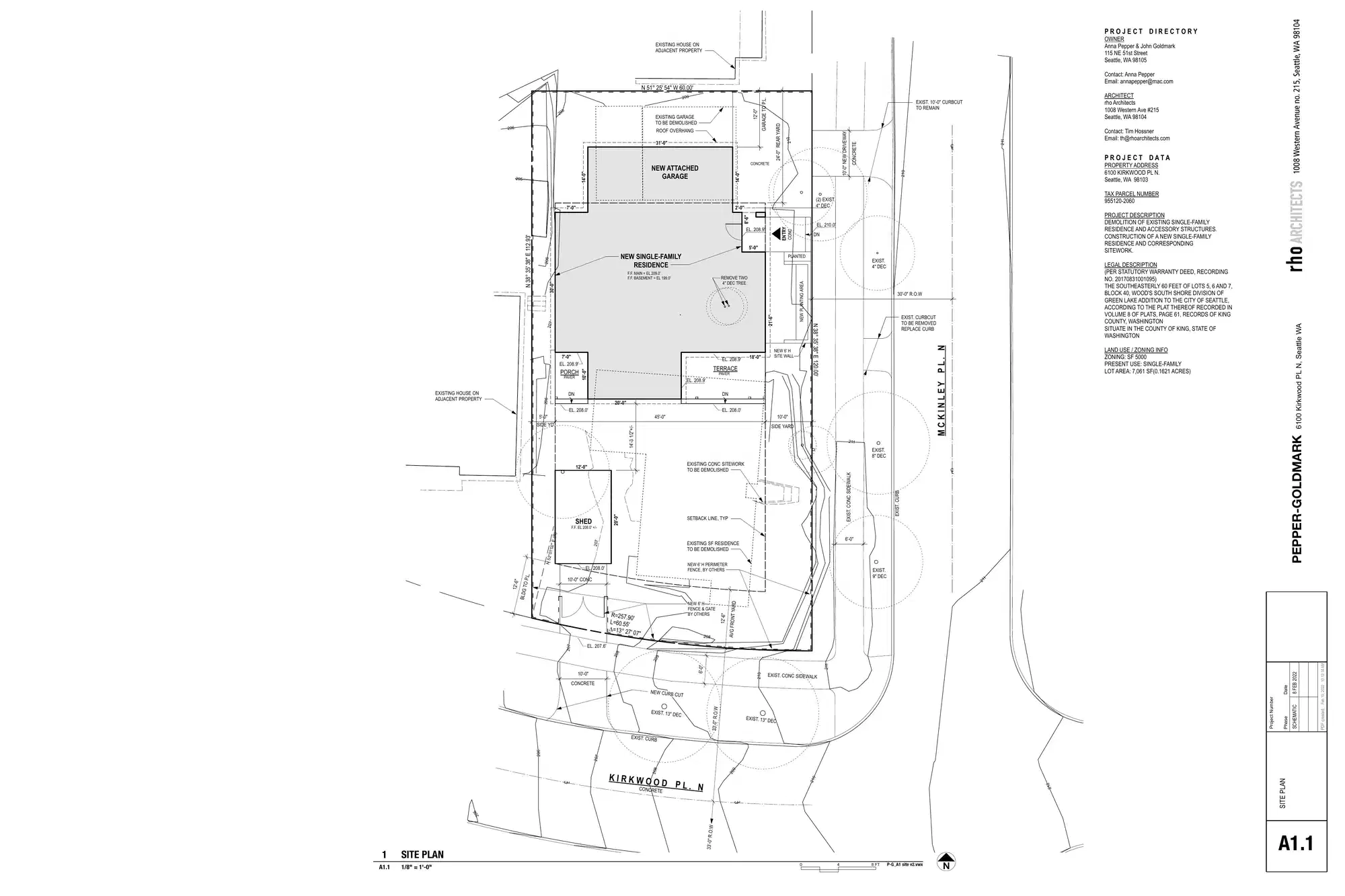 Site plan for 6003 Mckinley Pl N