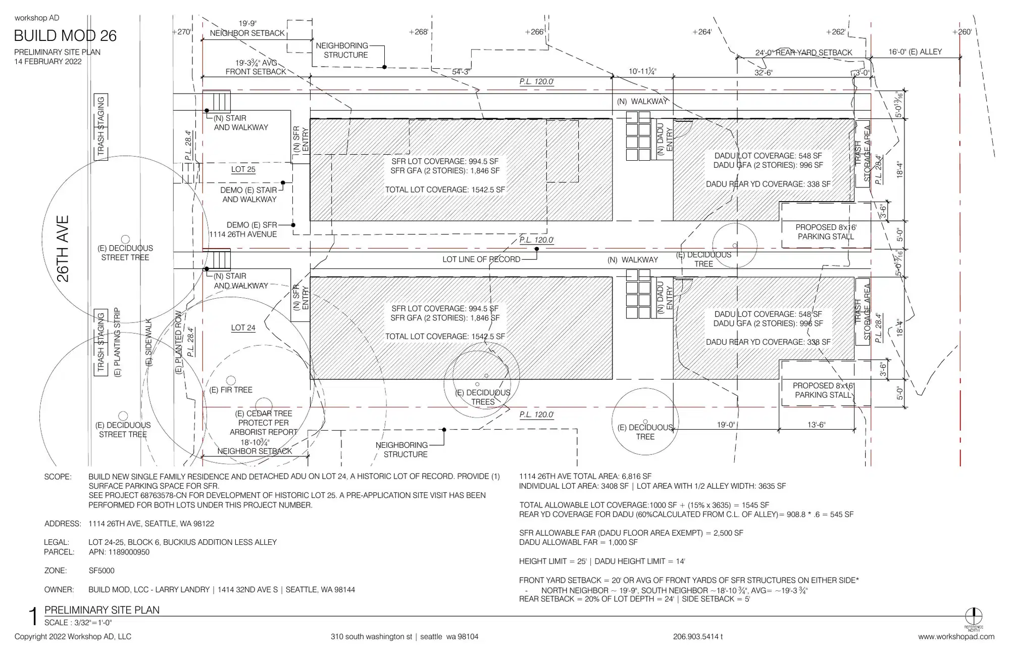 Site plan for 1112 26th Ave