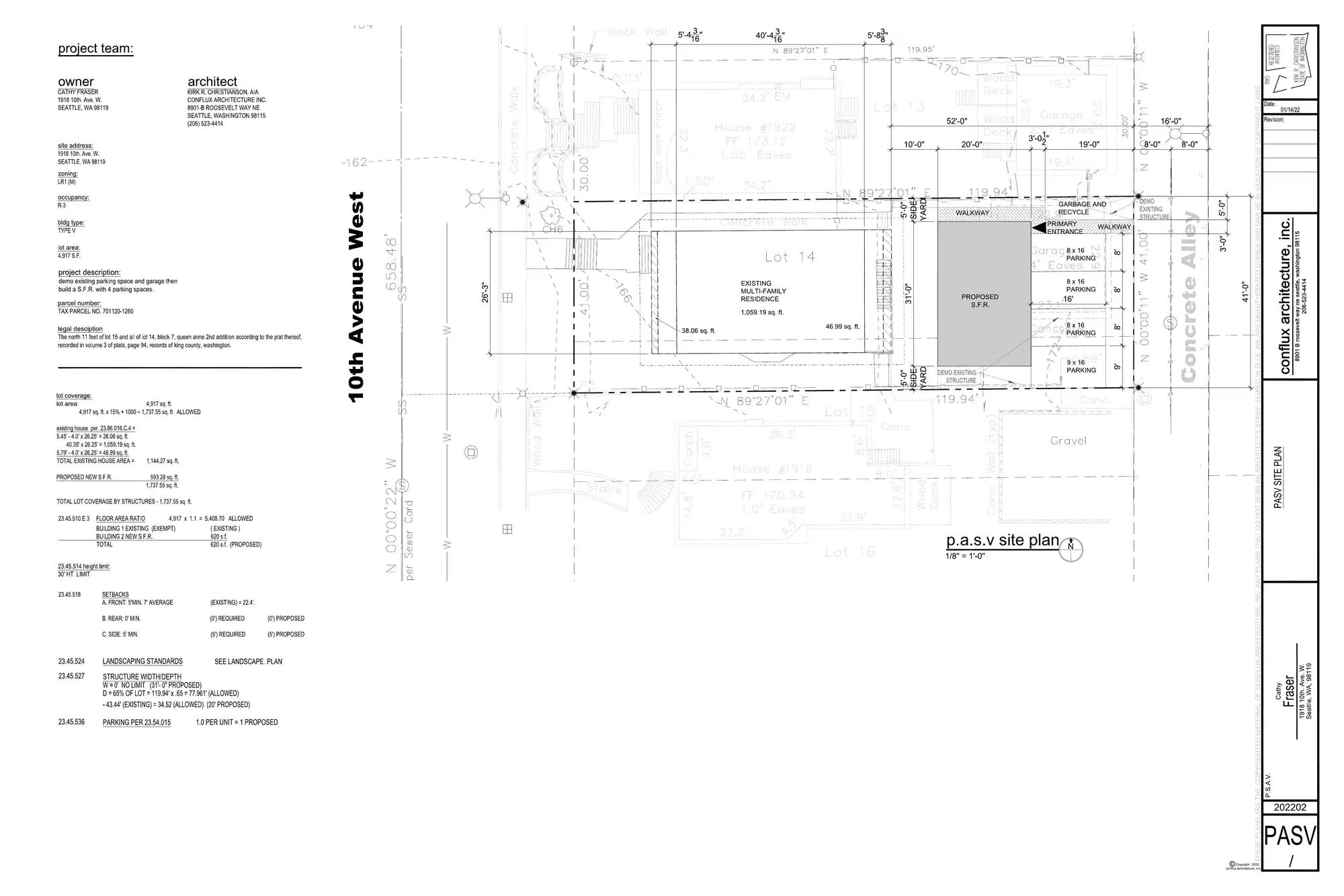 Site plan for 1918 10th Ave W