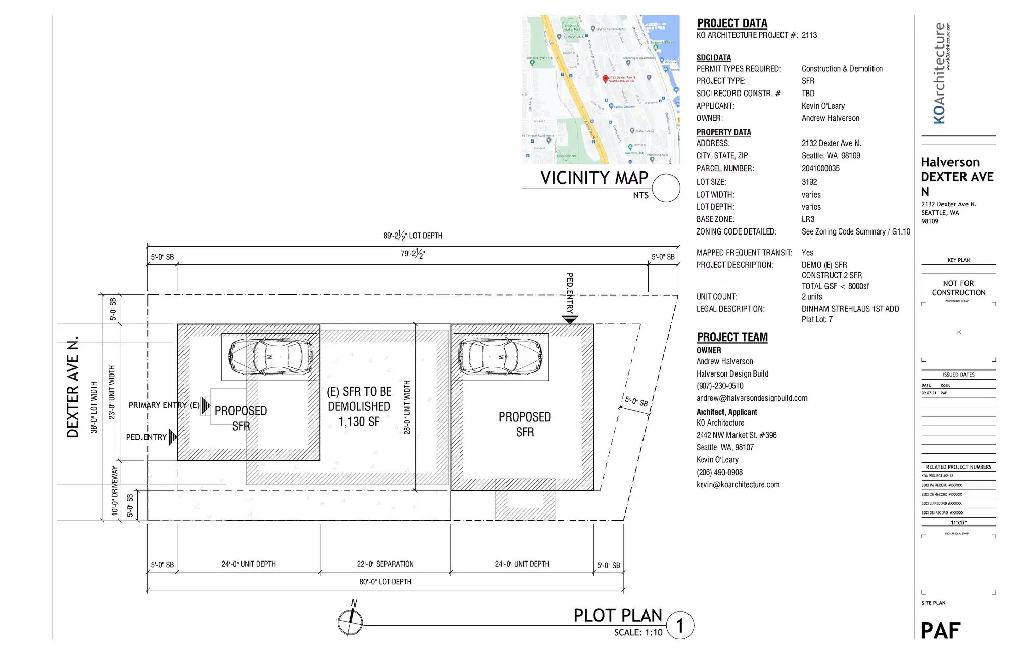 Site plan for 2132 Dexter Ave N
