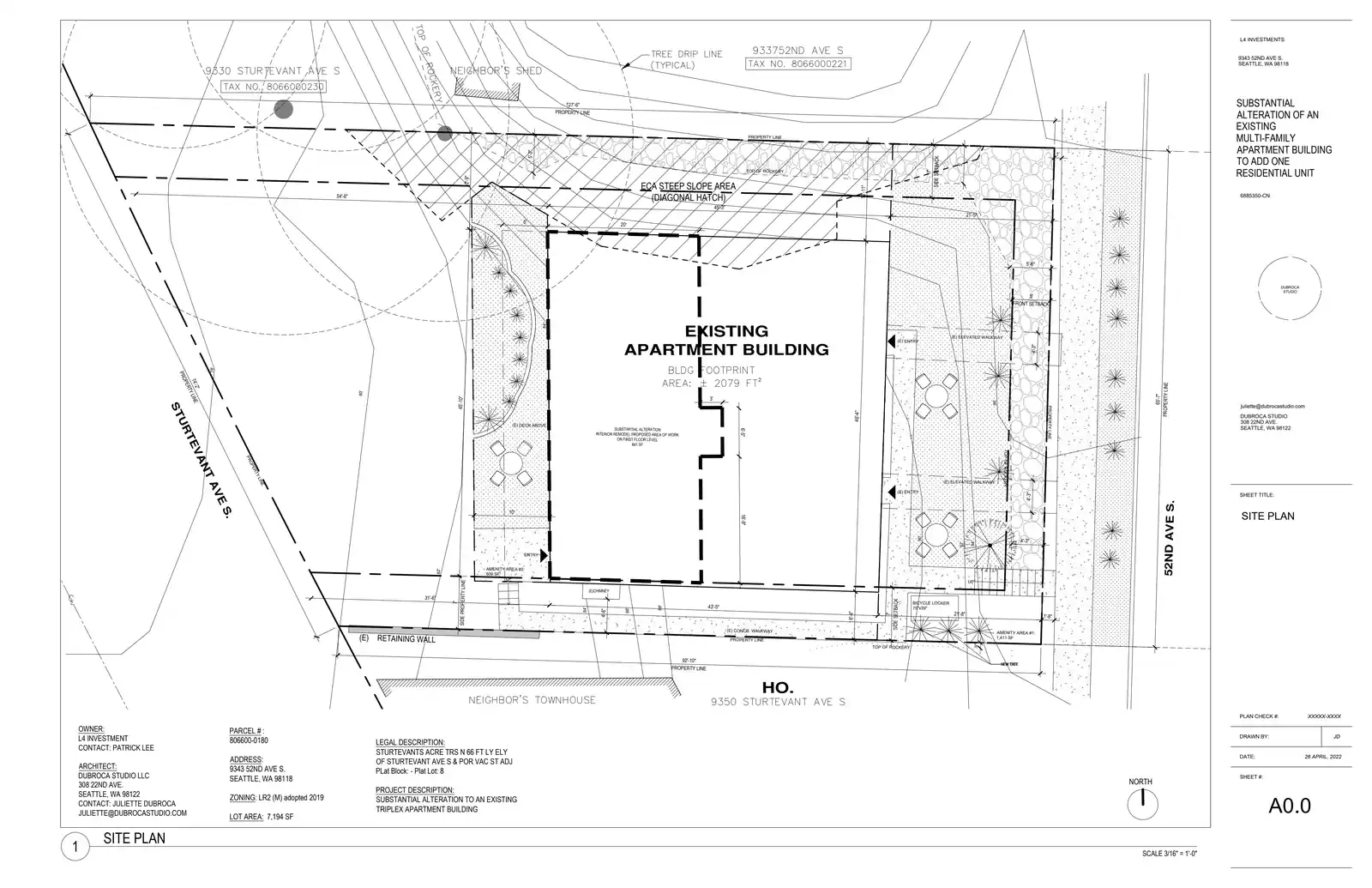 Site plan for 9343 52nd Ave S