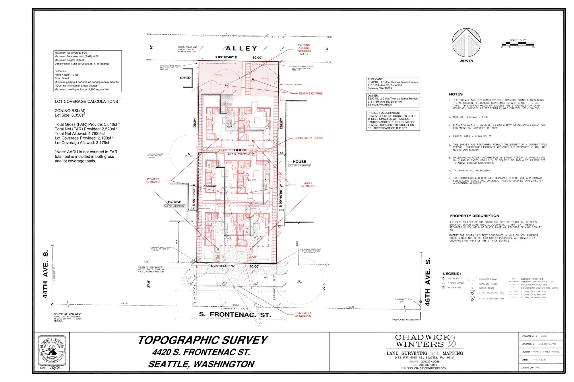 Site plan for 4424 B S Frontenac St