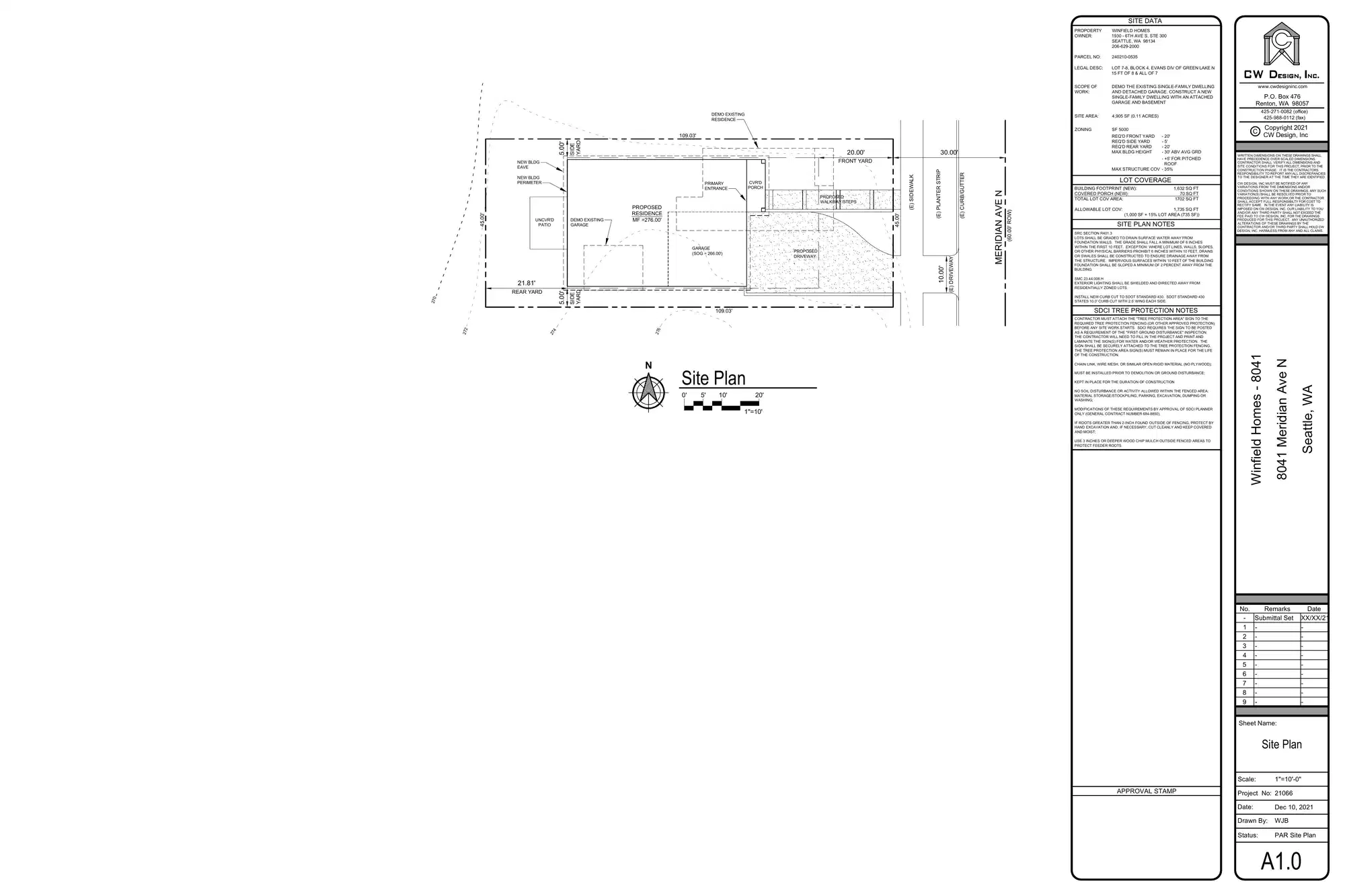Site plan for 8041 Meridian Ave N