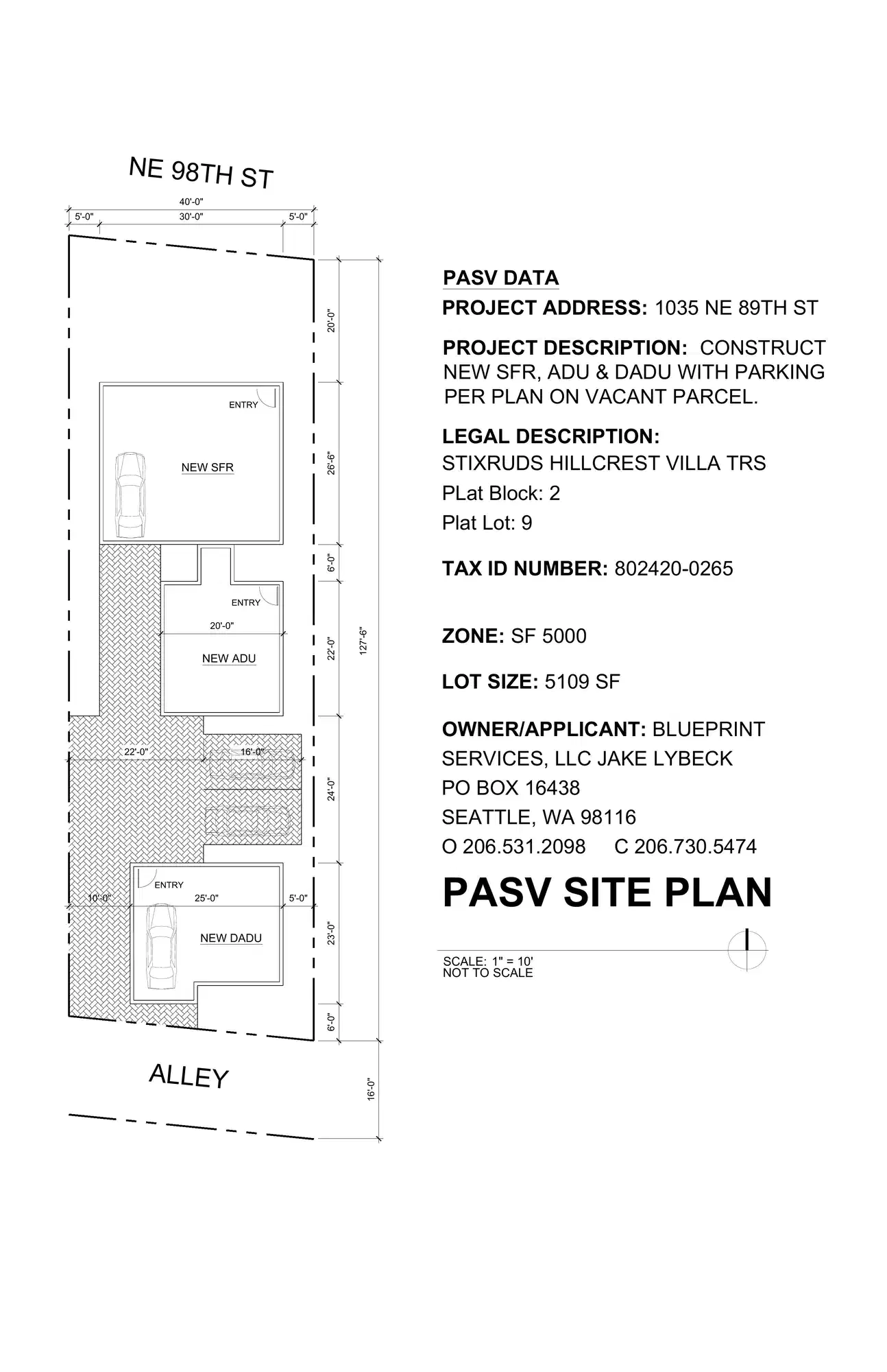 Site plan for 1035 NE 98th St