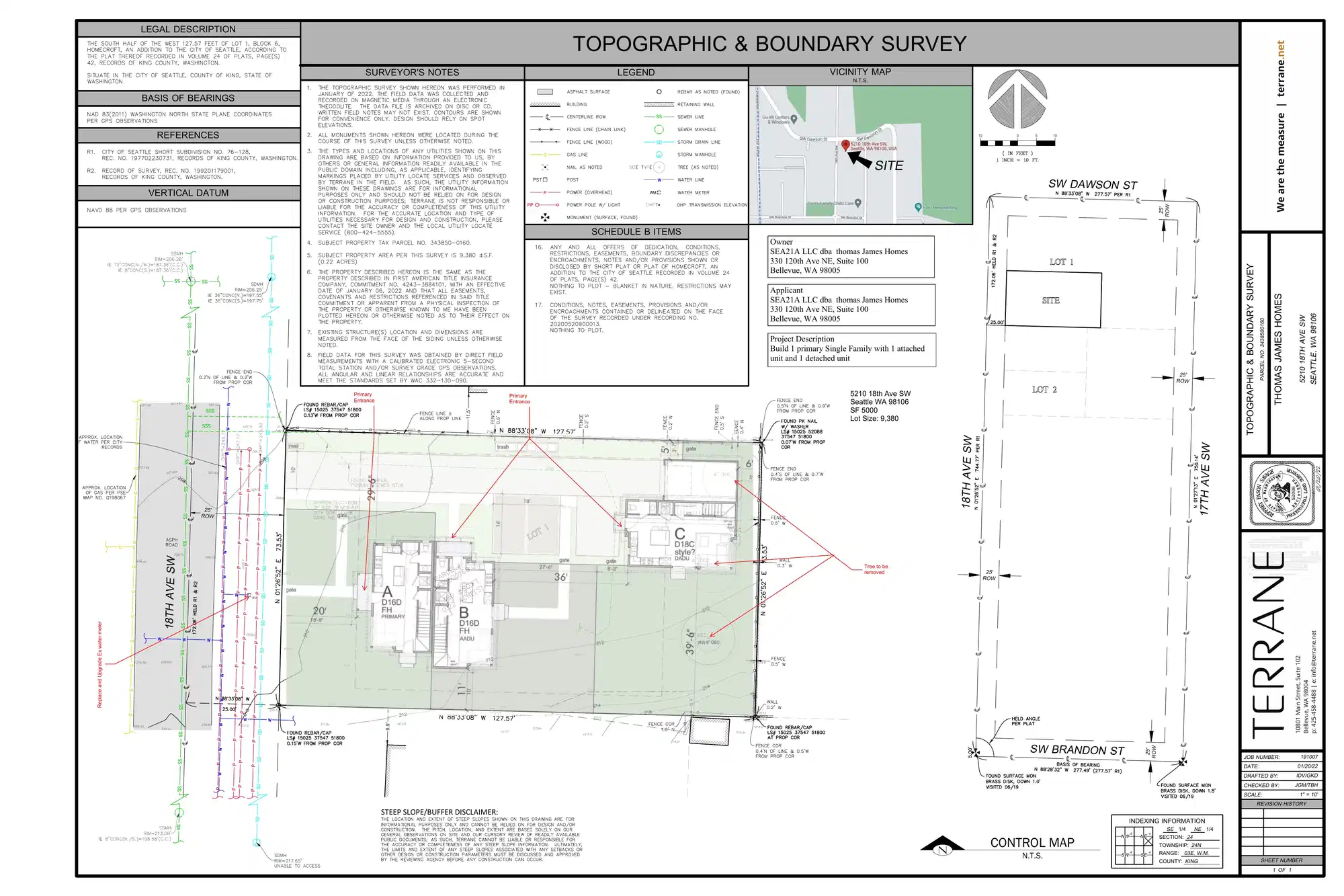 Site plan for 5210 18th Ave SW