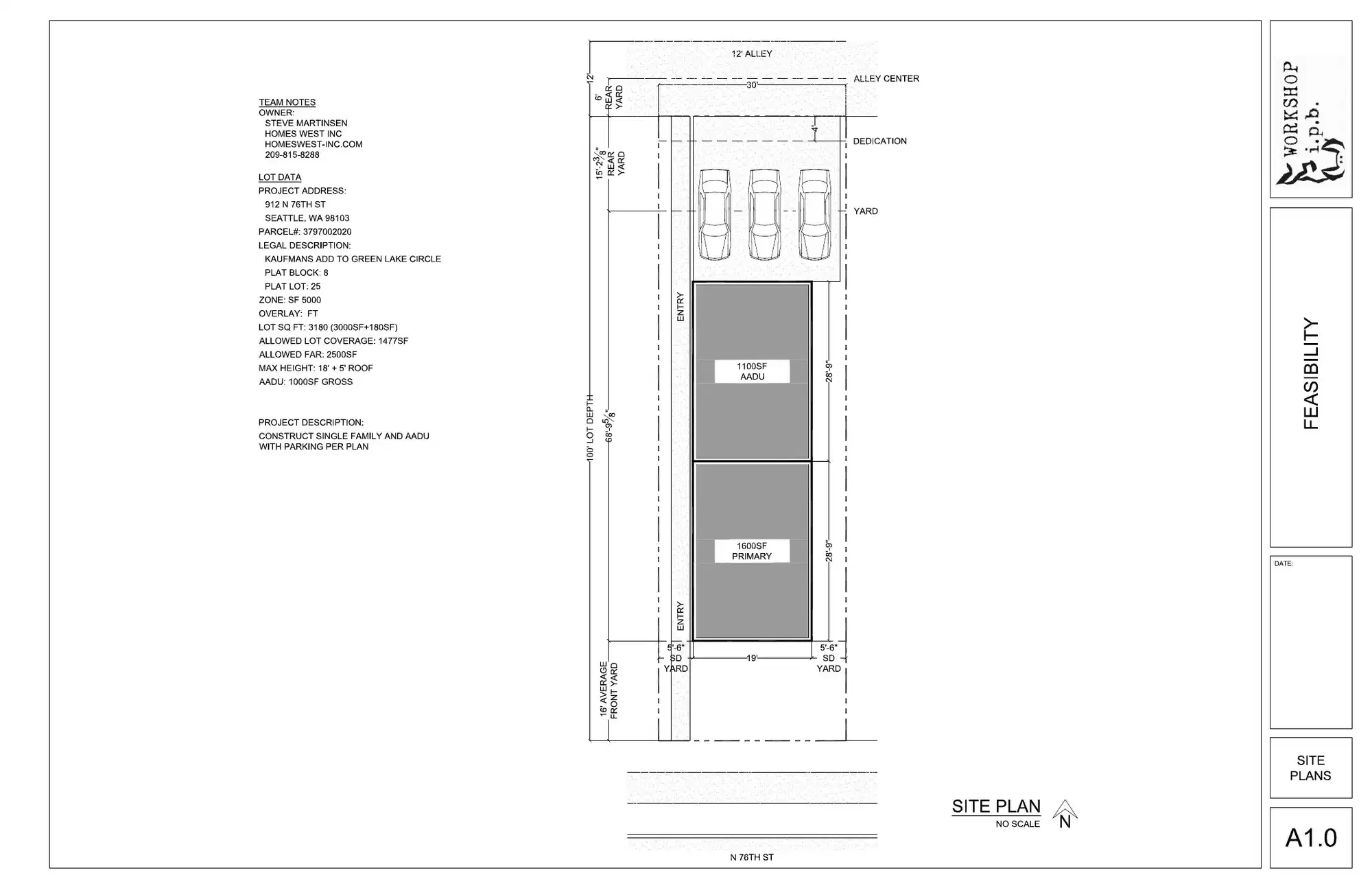Site plan for 912 N 76th St