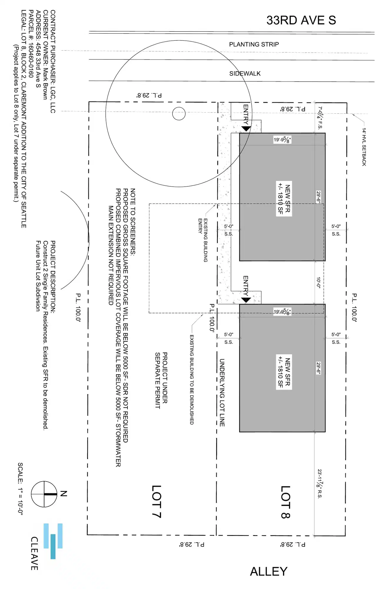Site plan for 4548 B 33rd Ave S