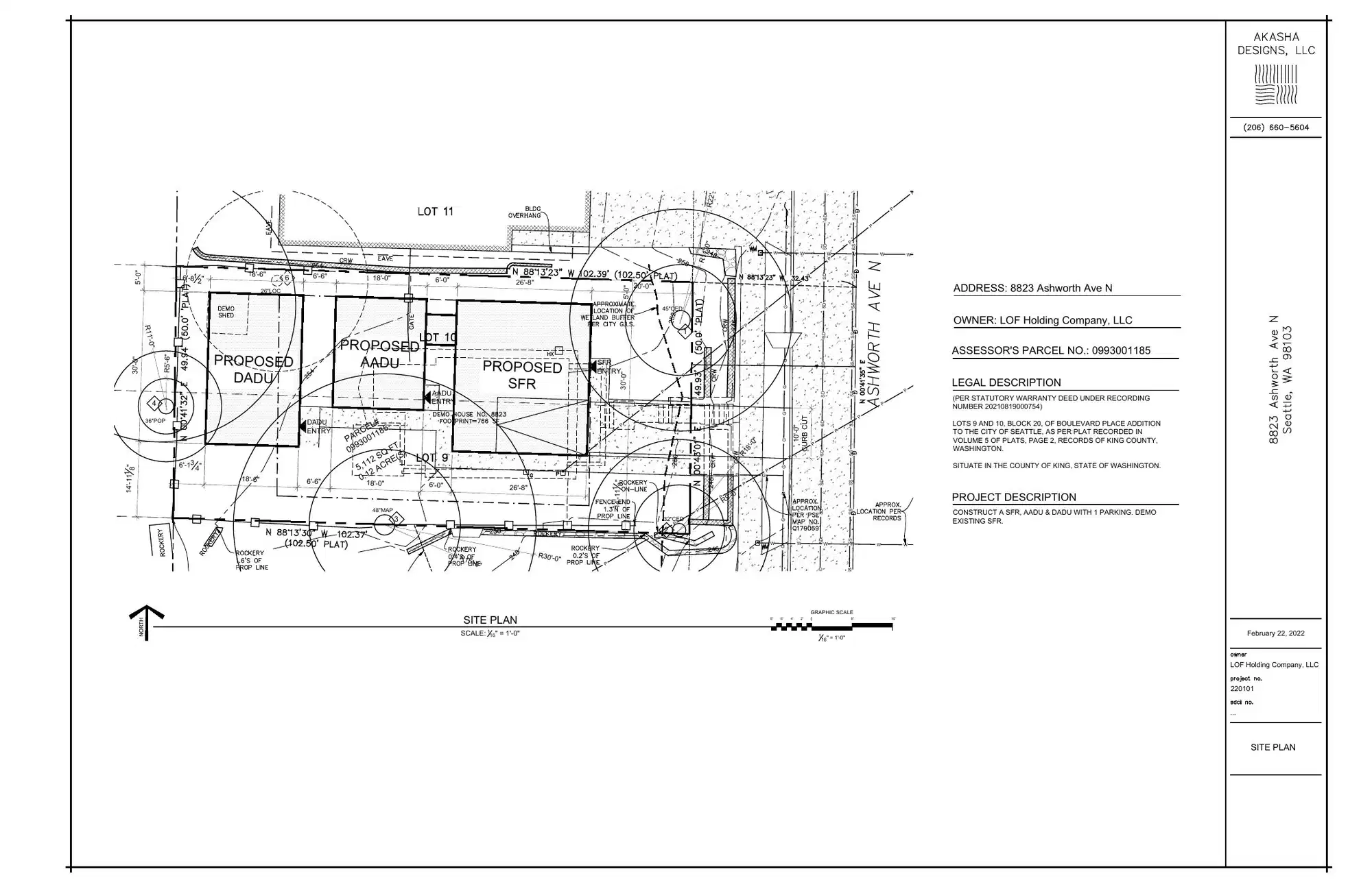 Site plan for 8823 Ashworth Ave N