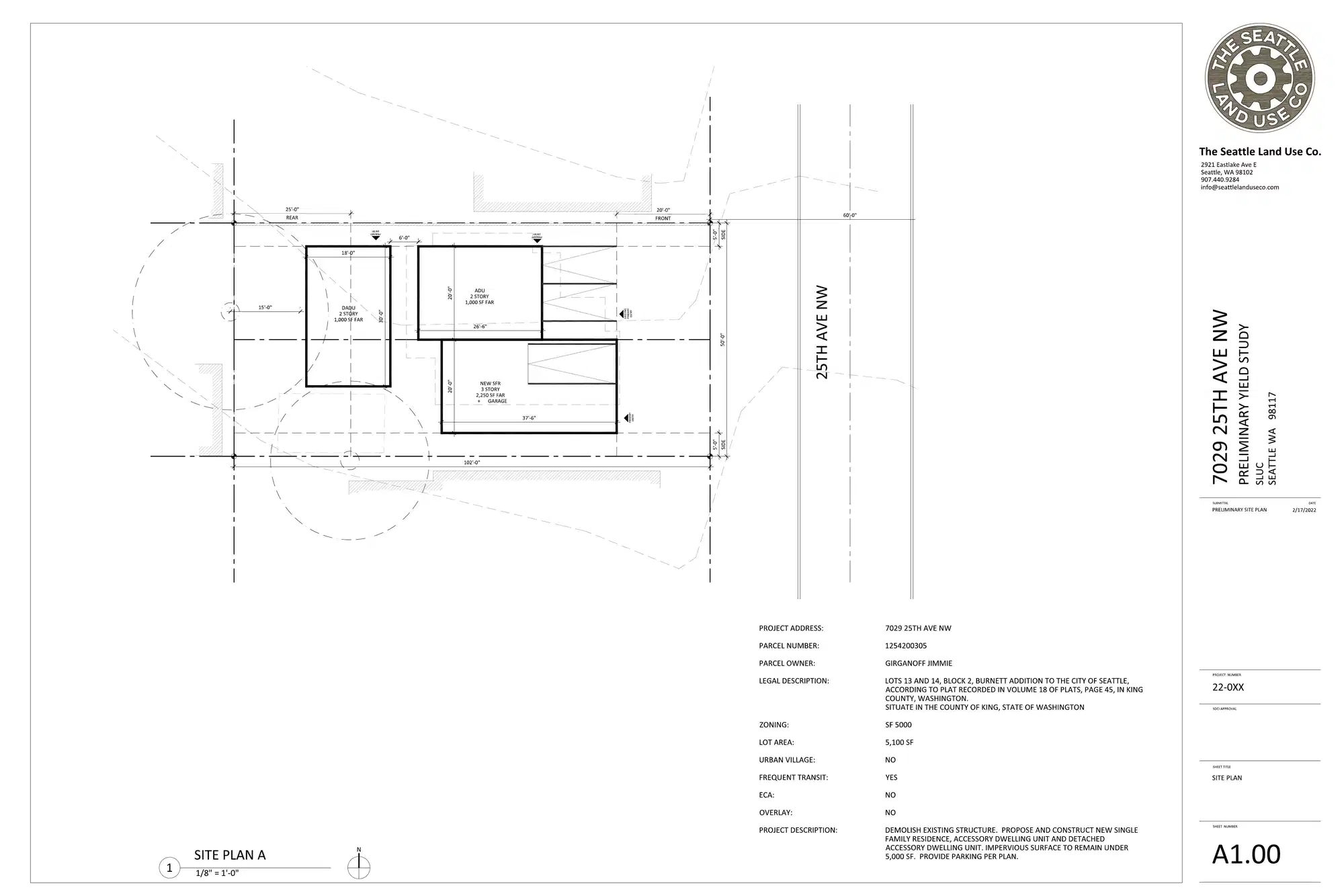 Site plan for 7029 25th Ave NW