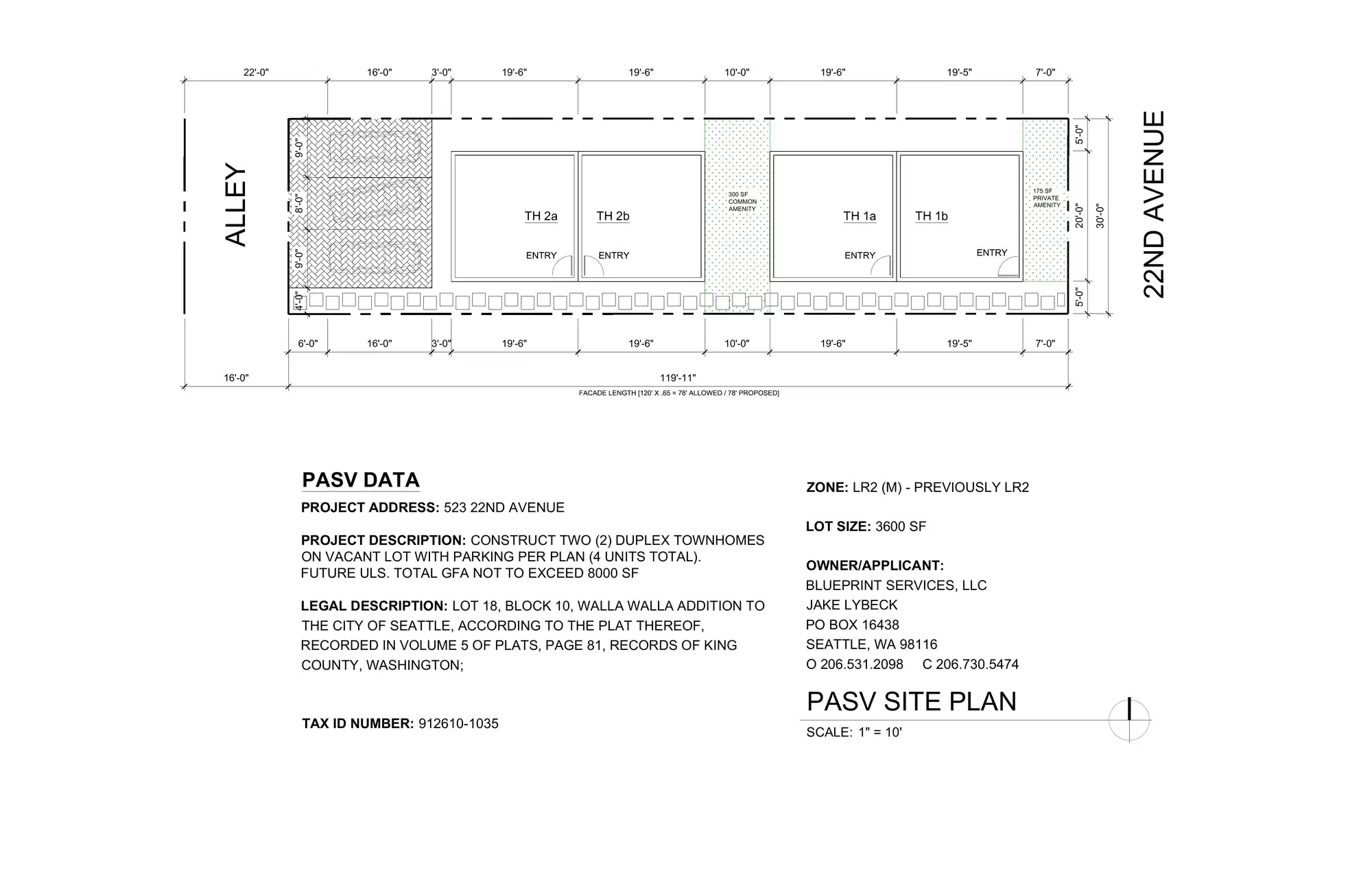 Site plan for 523 22nd Ave