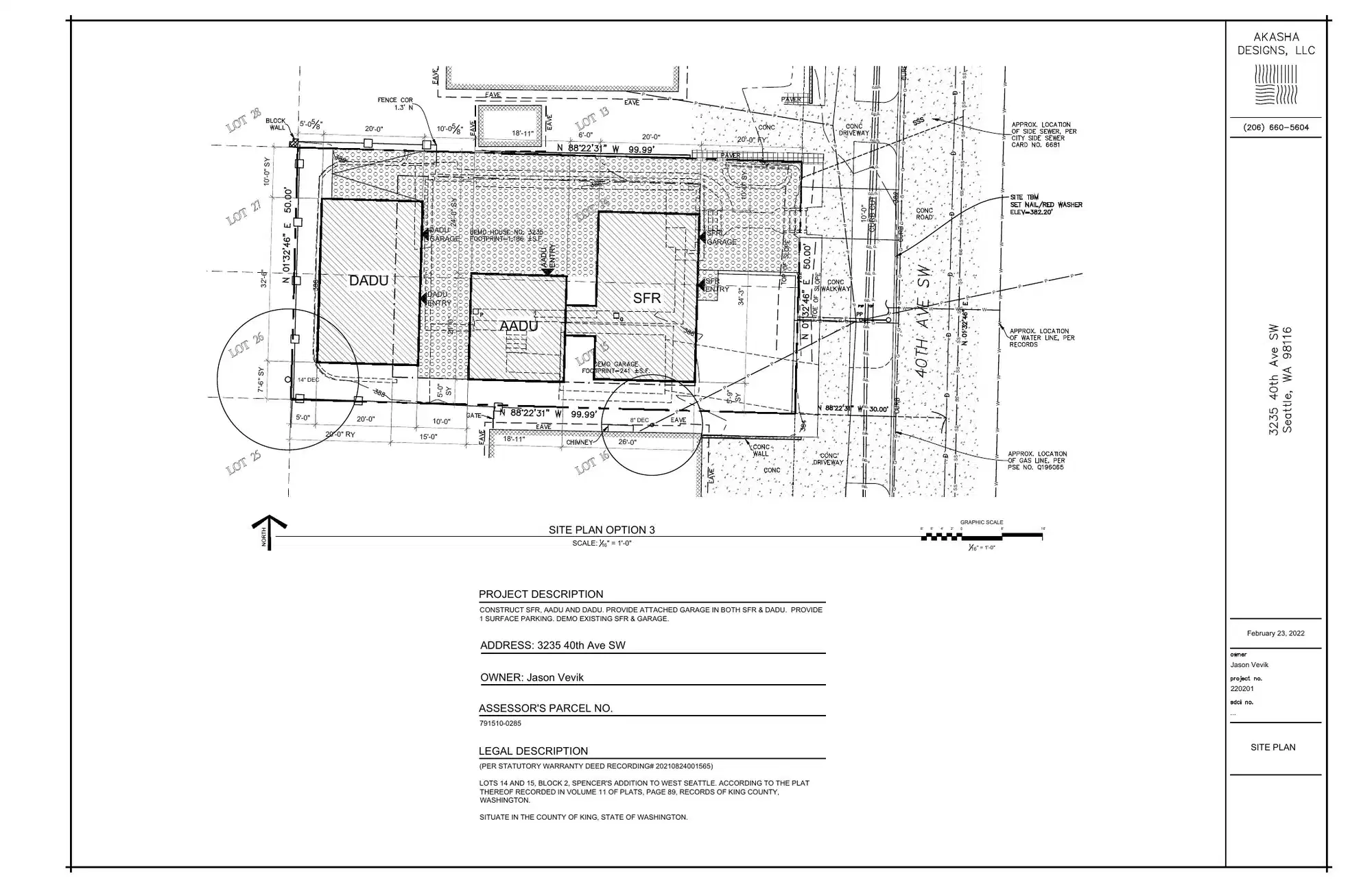 Site plan for 3233 40th Ave SW