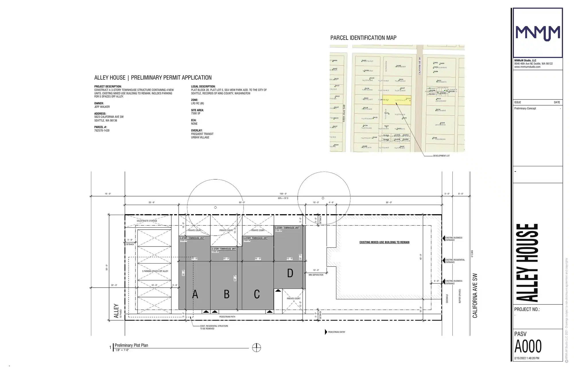Site plan for 5625 California Ave SW