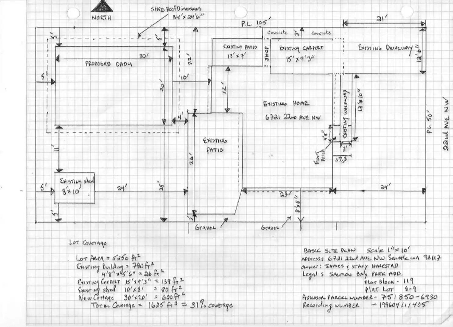 Site plan for 6723 22nd Ave NW