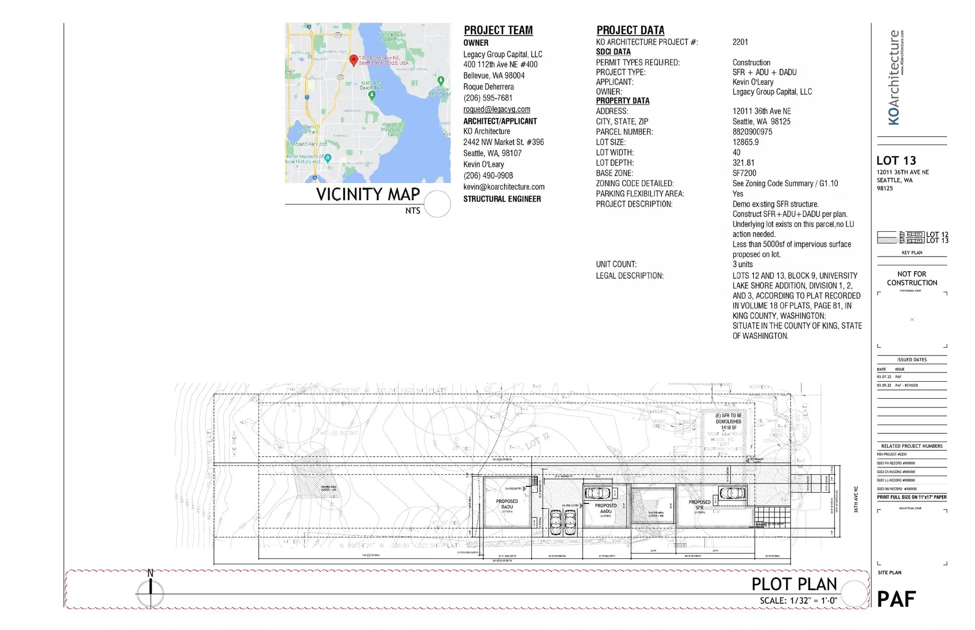 Site plan for 12011 36th Ave NE