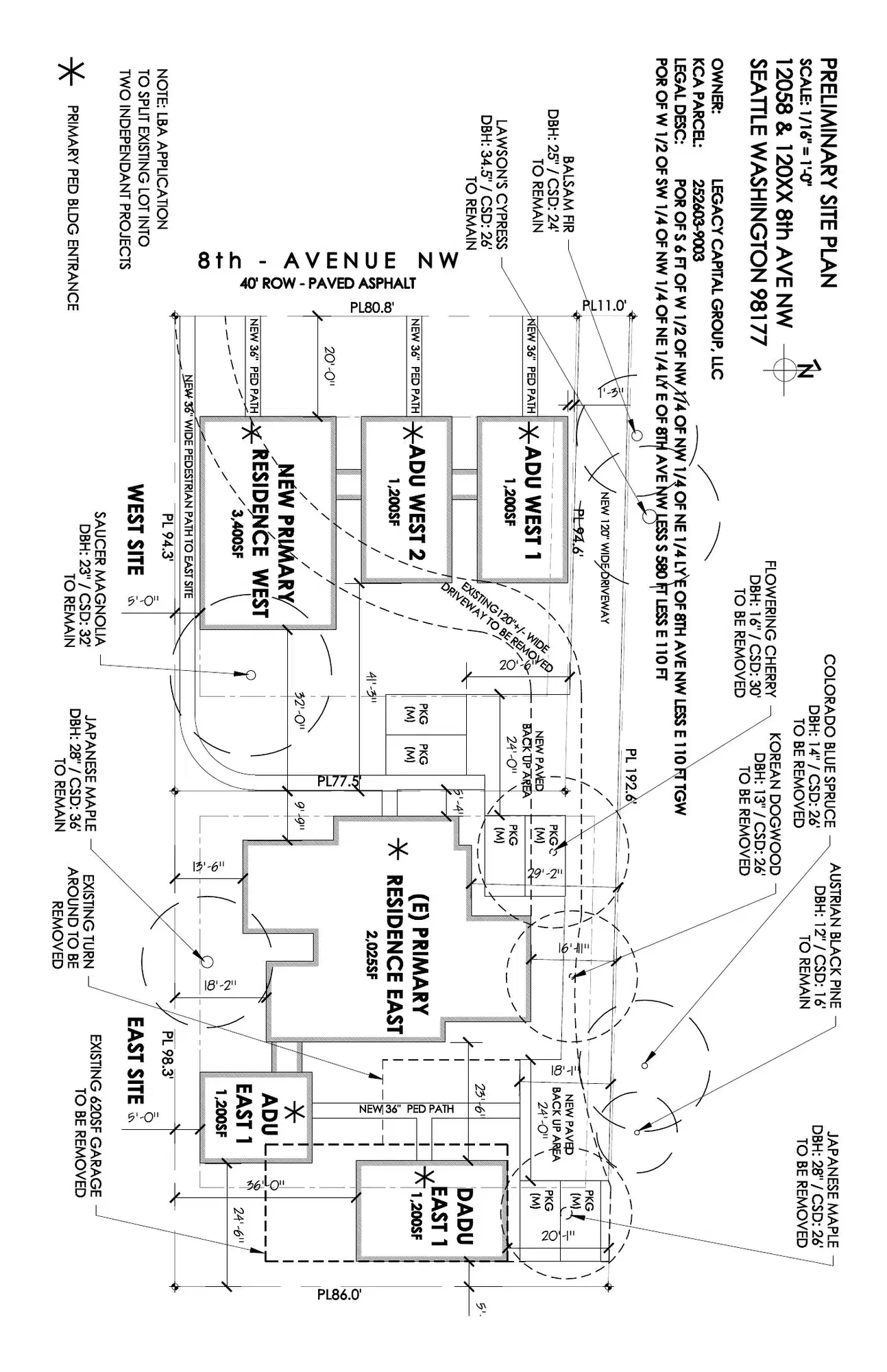 Site plan for 12058 8th Ave NW