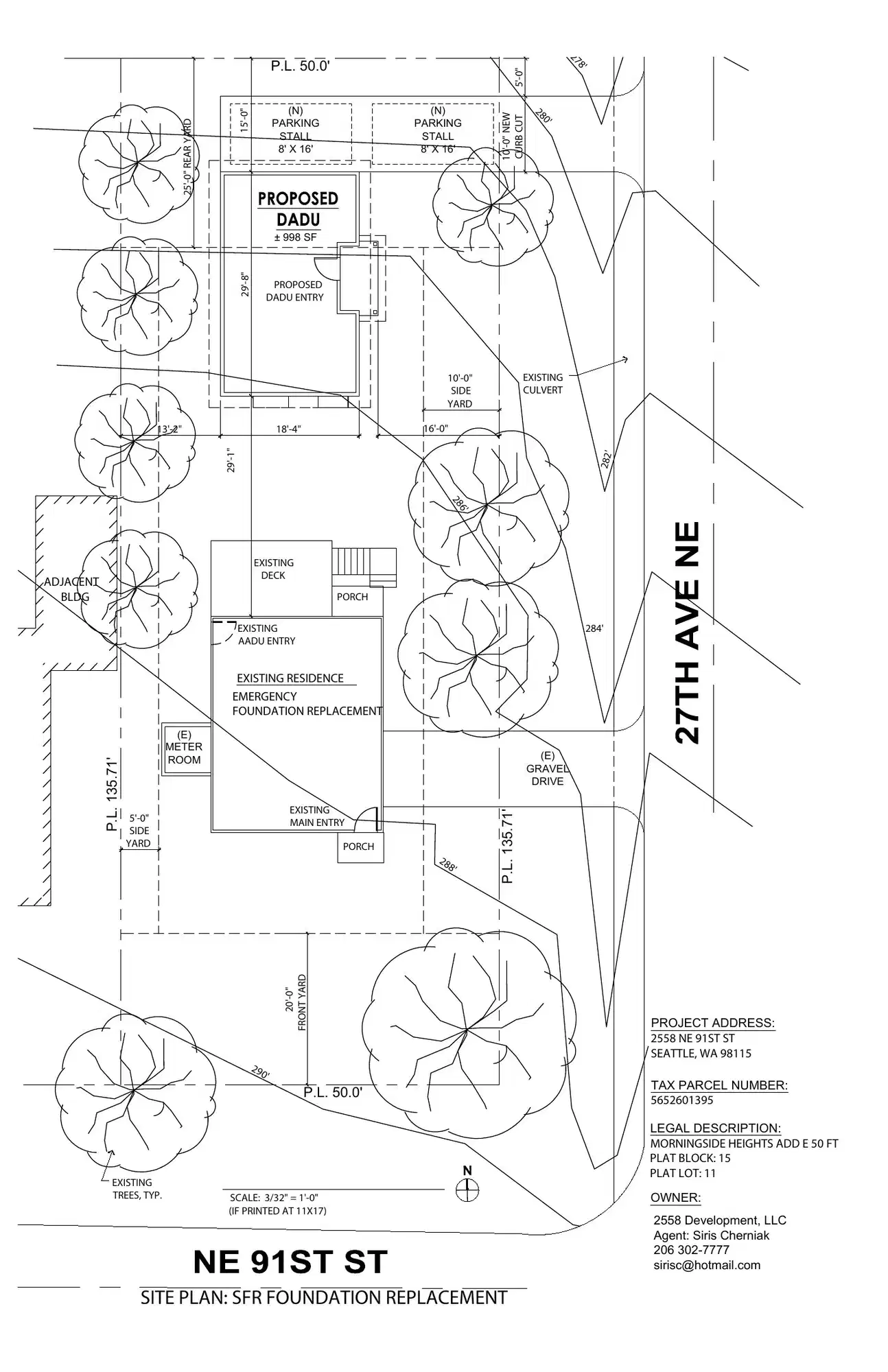 Site plan for 2558 NE 91st St