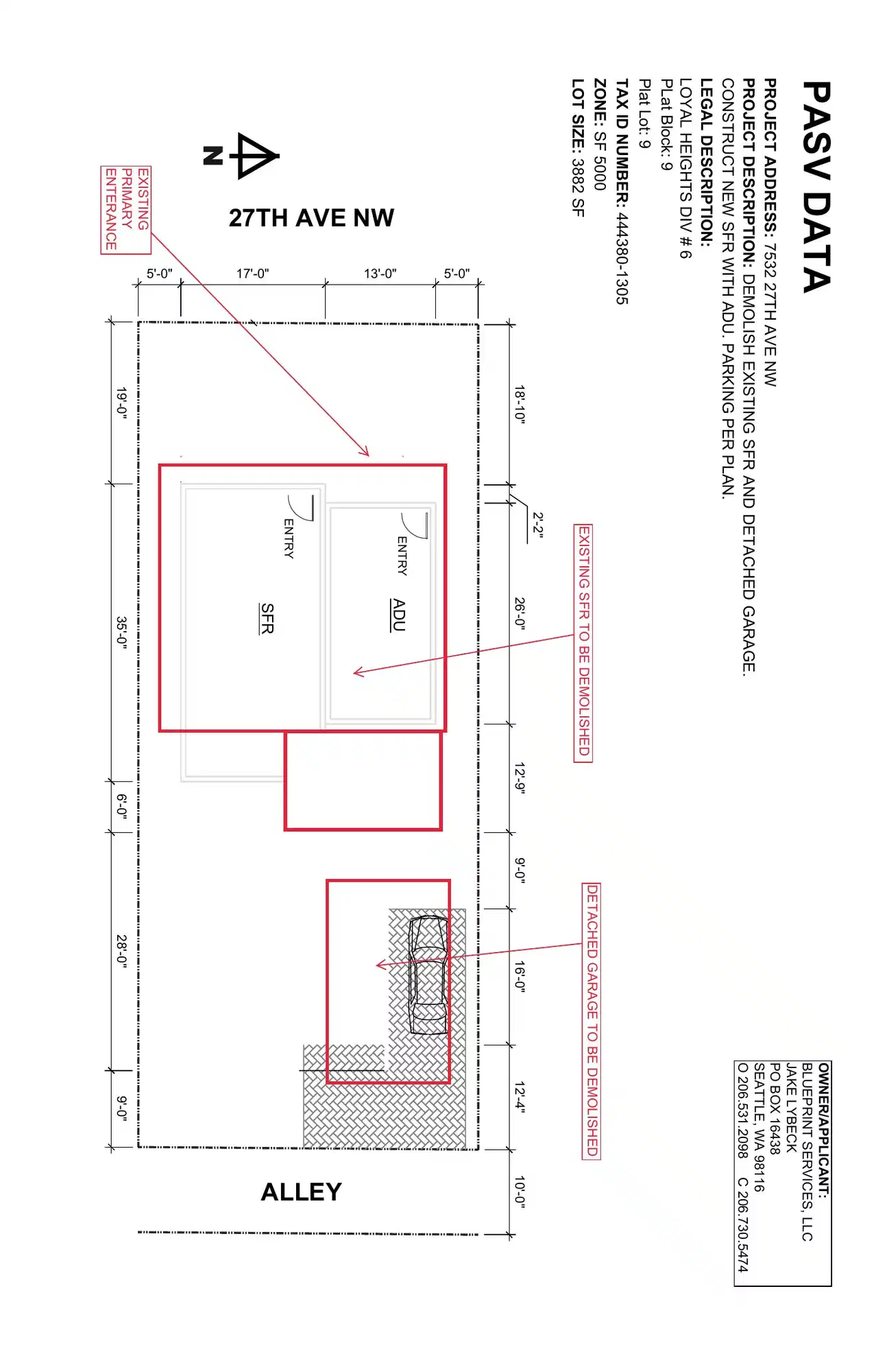 Site plan for 7532 27th Ave NW
