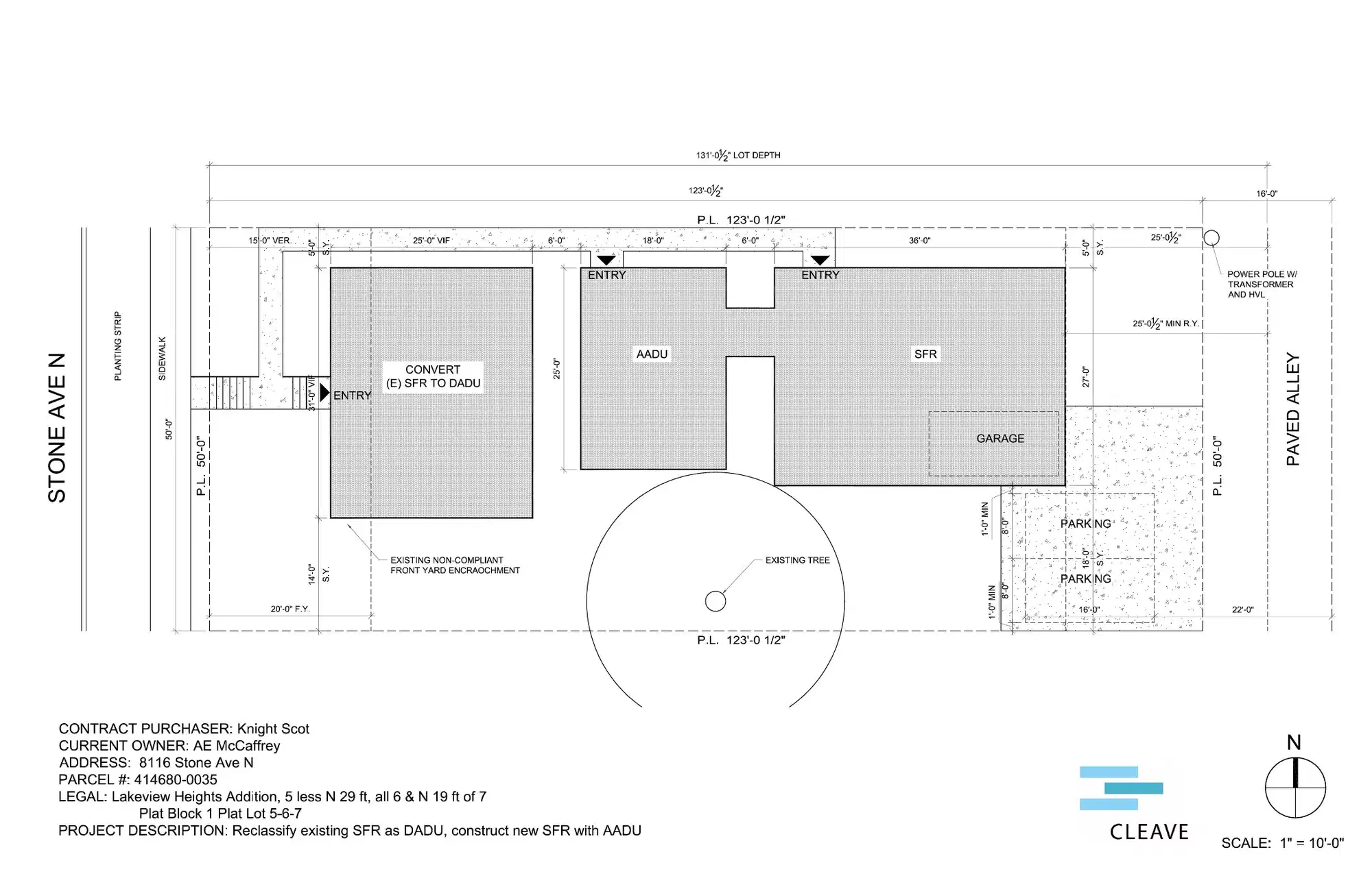 Site plan for 8116 Stone Ave N