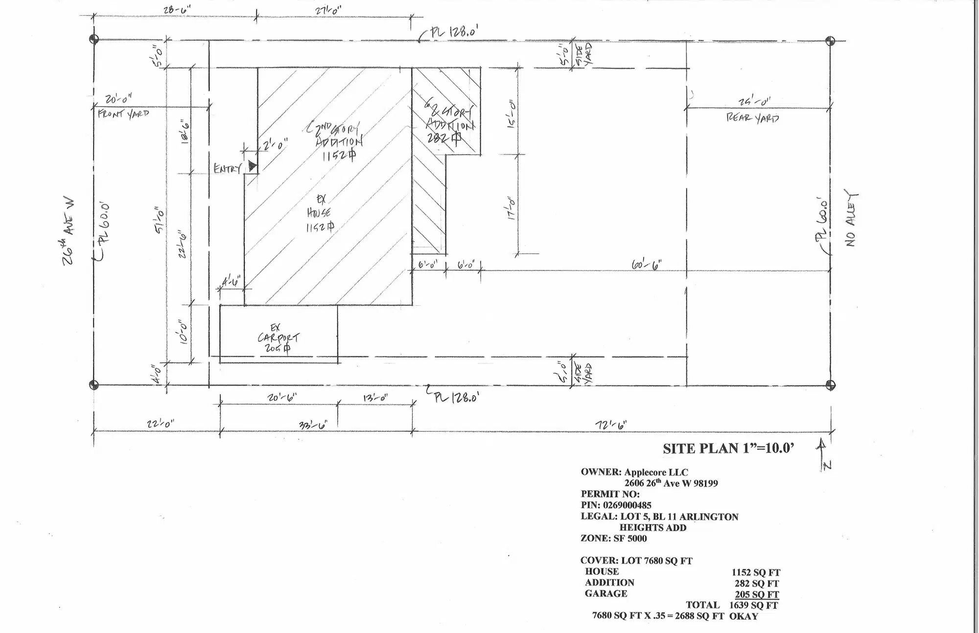 Site plan for 2606 26th Ave W