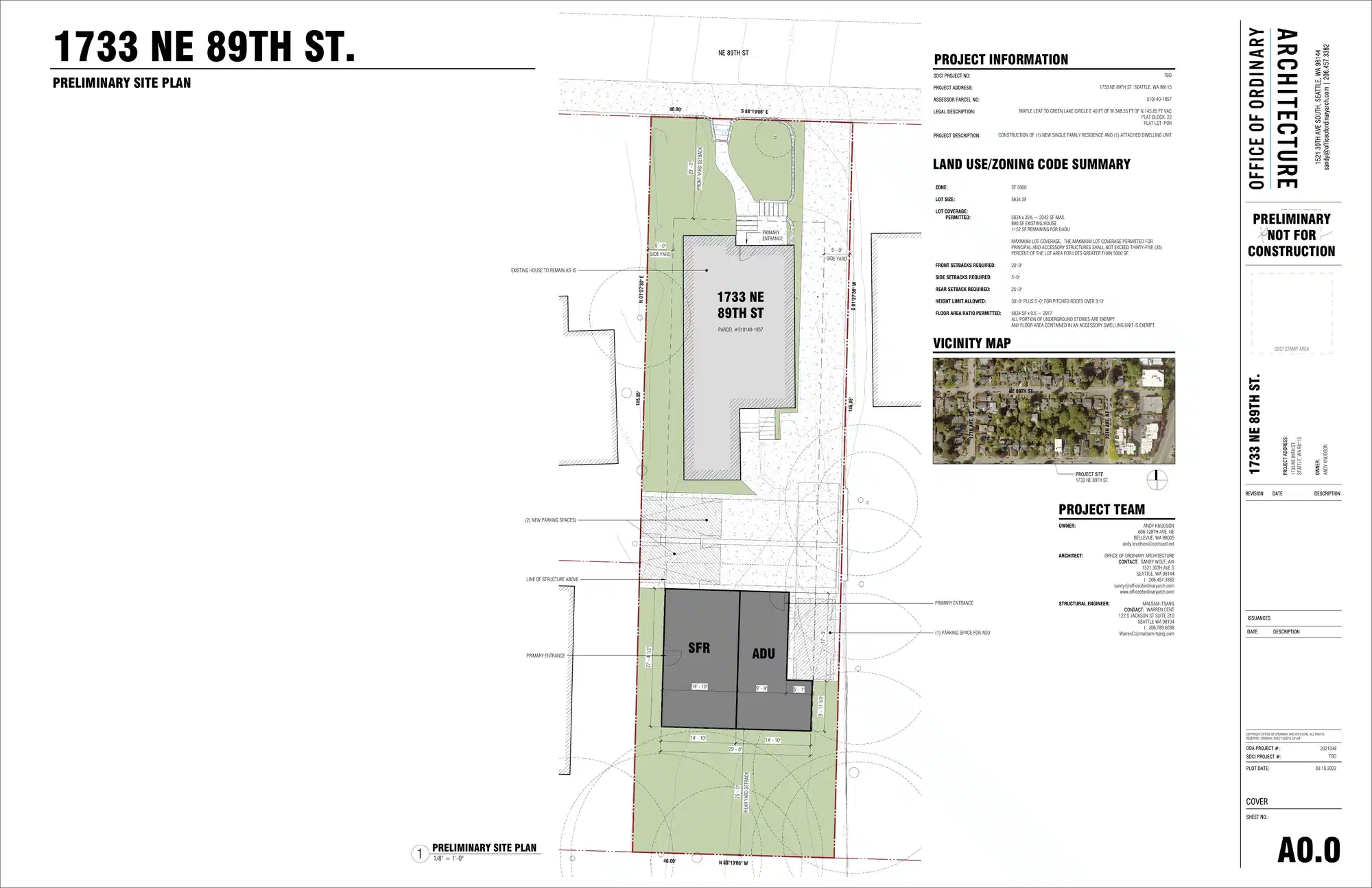 Site plan for 1735 NE 89th St