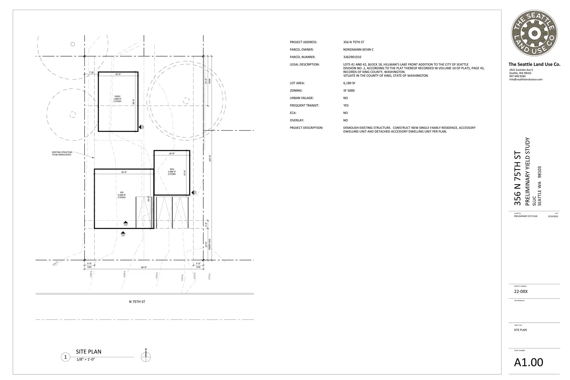 Site plan for 356 N 75th St