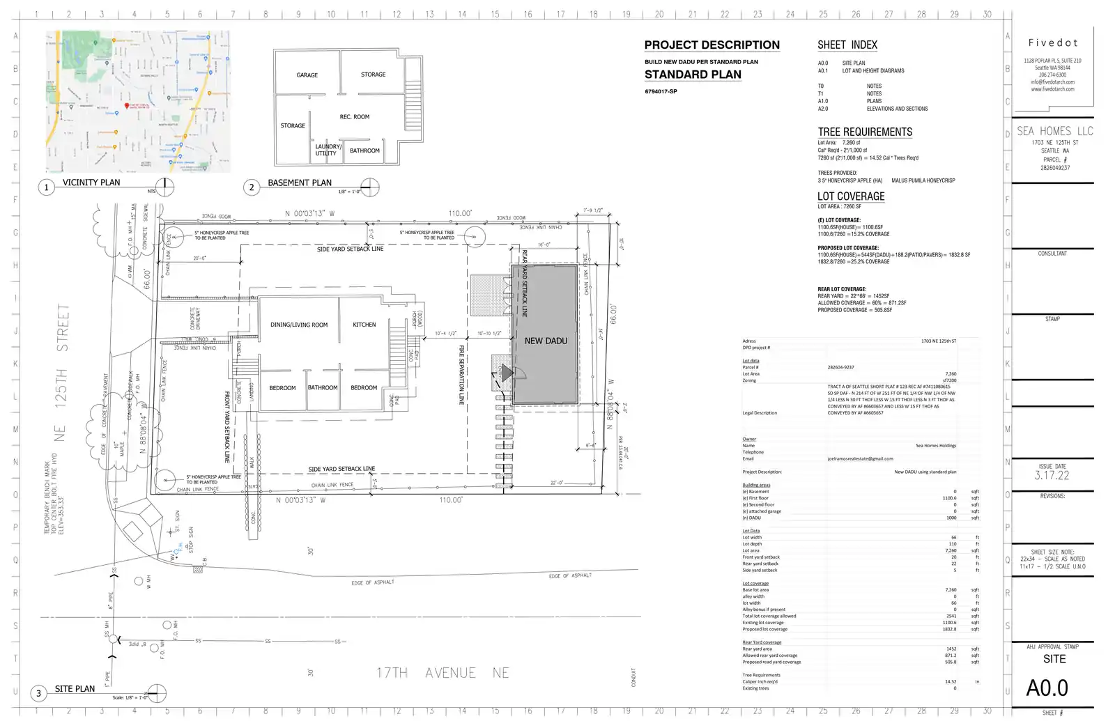 Site plan for 12426 17th Ave NE