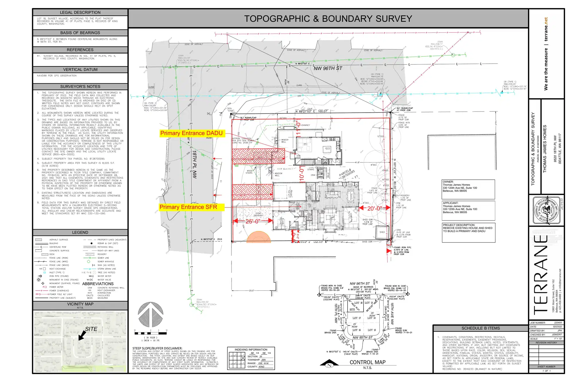 Site plan for 9520 18th Pl NW