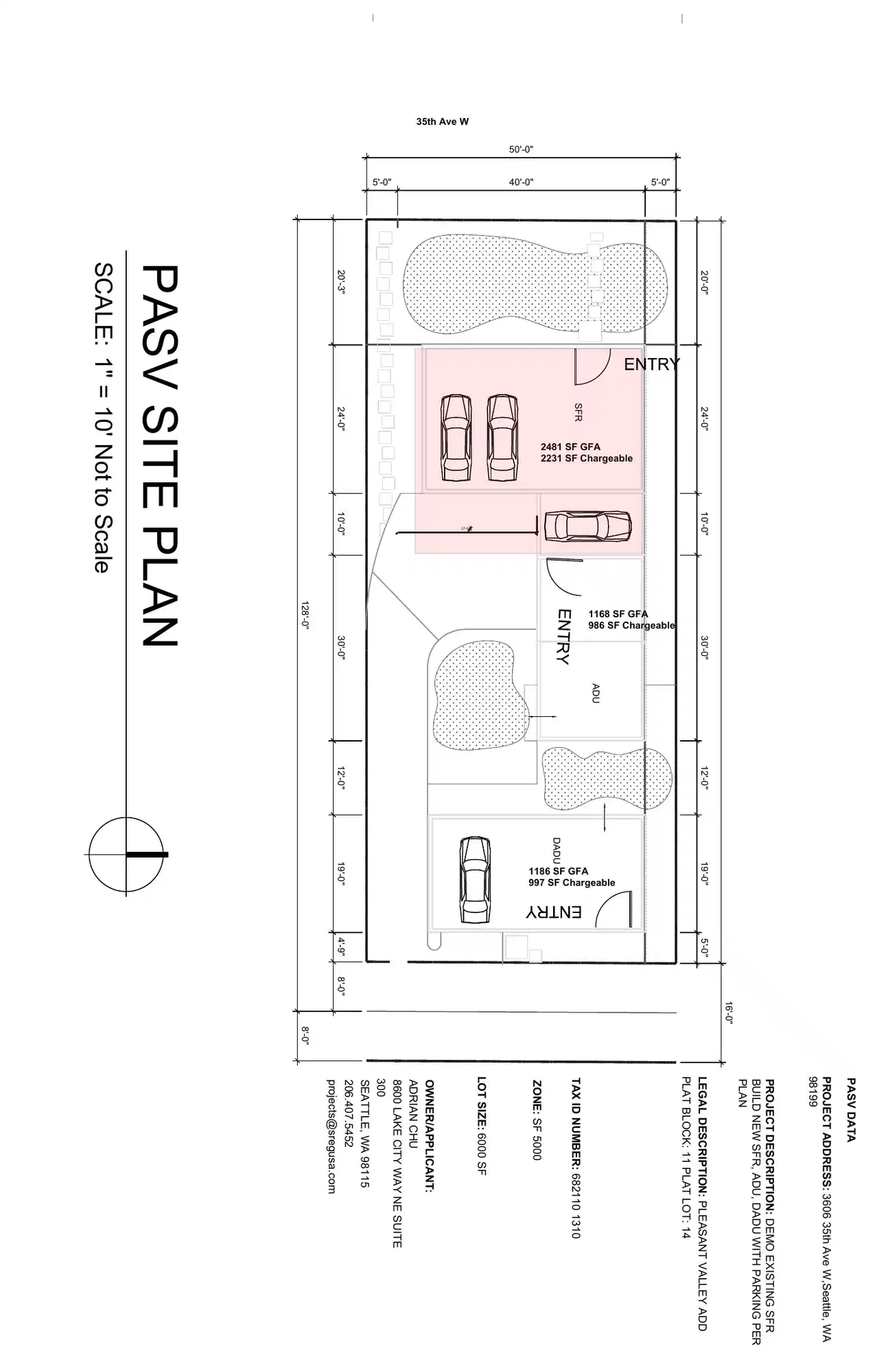 Site plan for 3606 35th Ave W