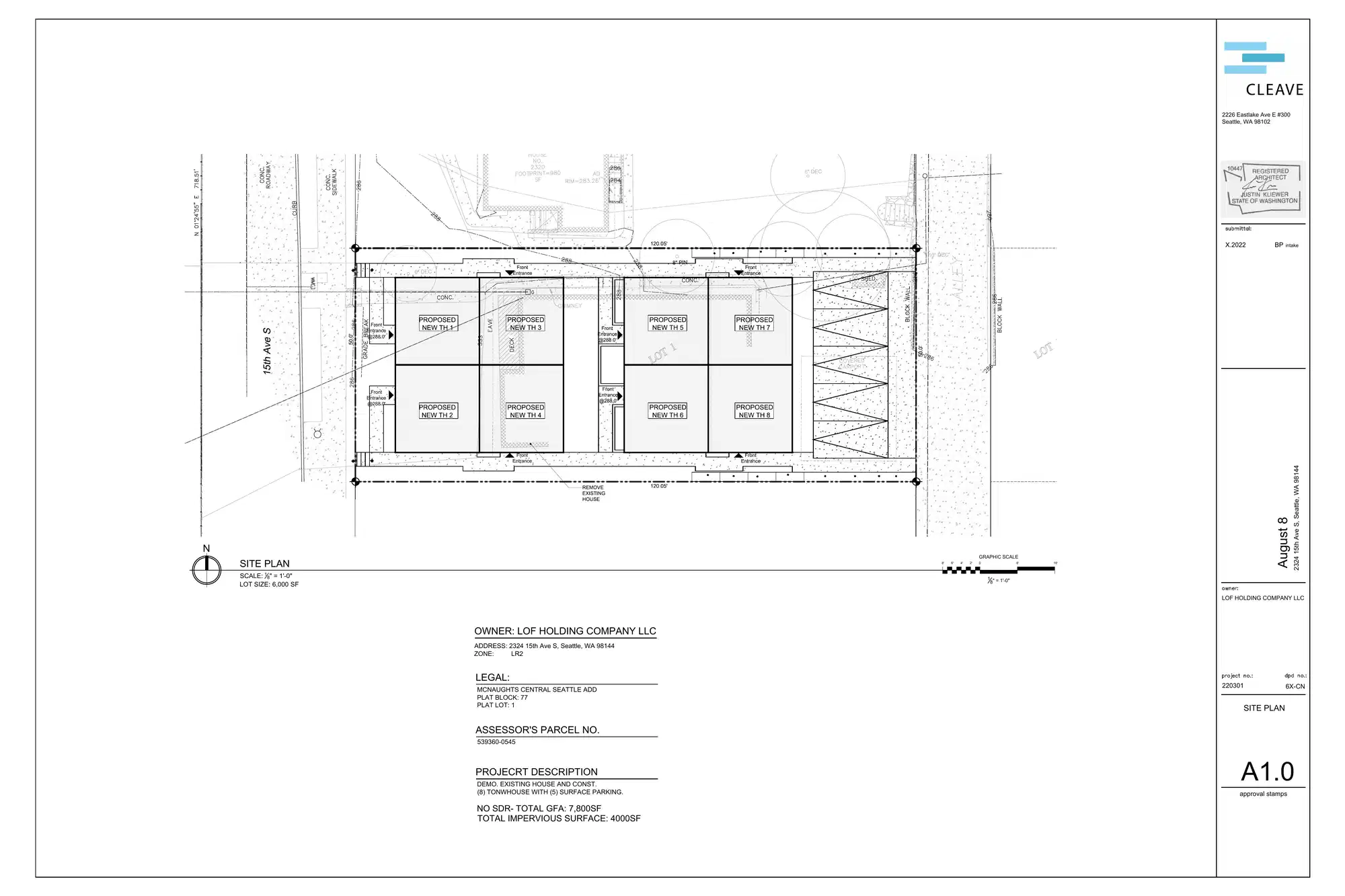Site plan for 2324 15th Ave S